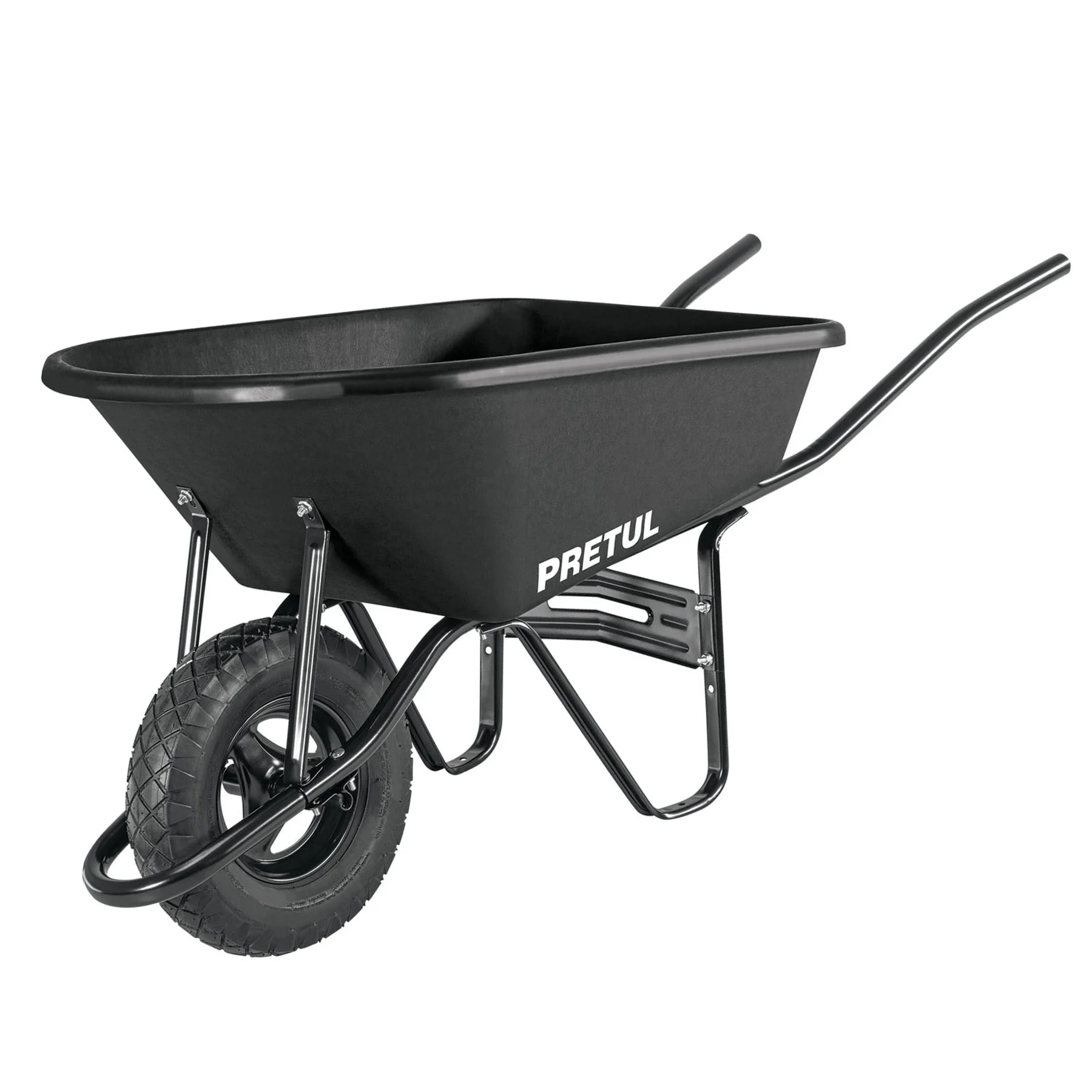 Carretilla concha plástica 5 ft3 Neumática b/tubular, PRETUL