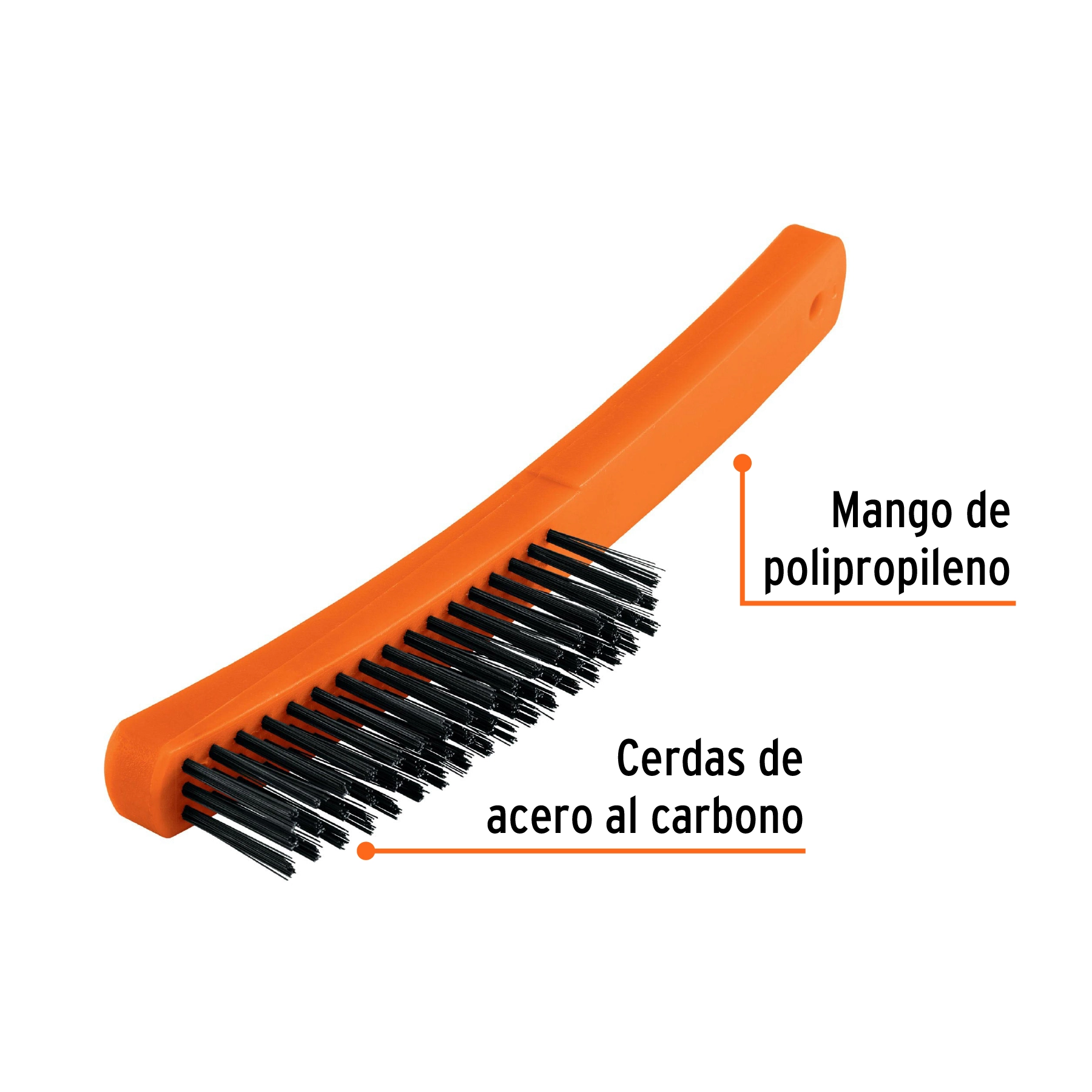 Cepillo de alambre 51 pinceles de acero al carbono, TRUPER