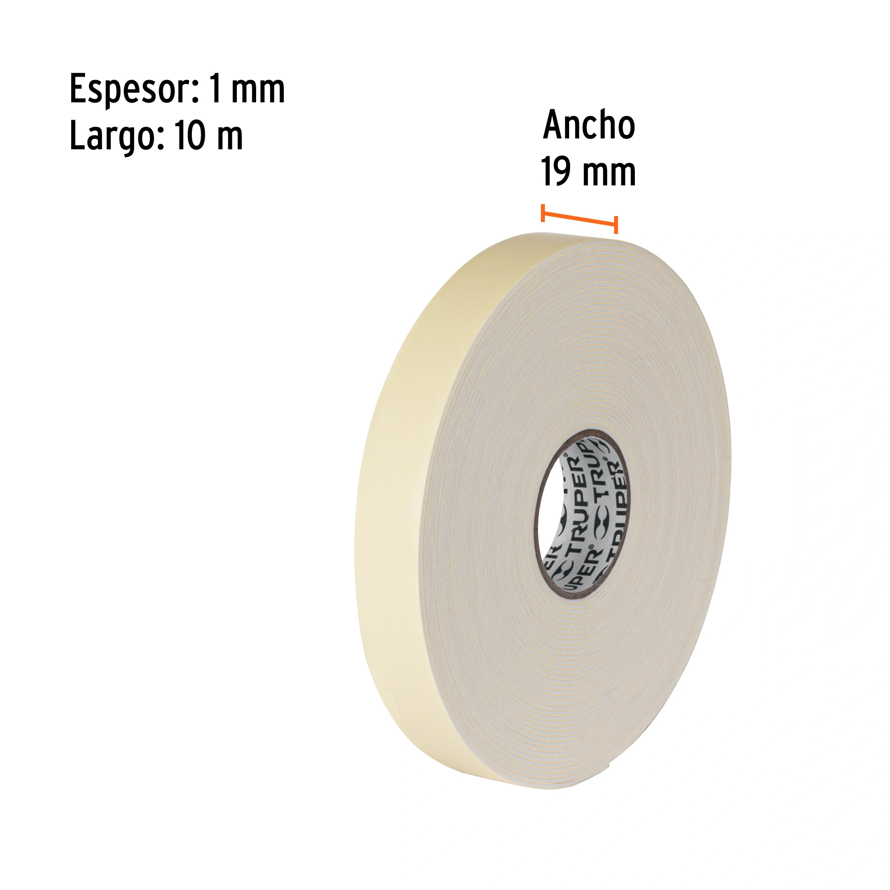 Cinta doble cara de 19 mm x 10 m, TRUPER