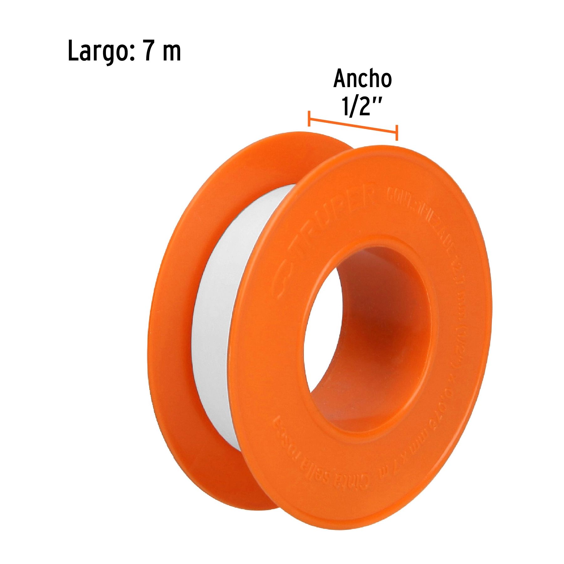 Cinta sella roscas 1/2' x 7m, uso general, TRUPER