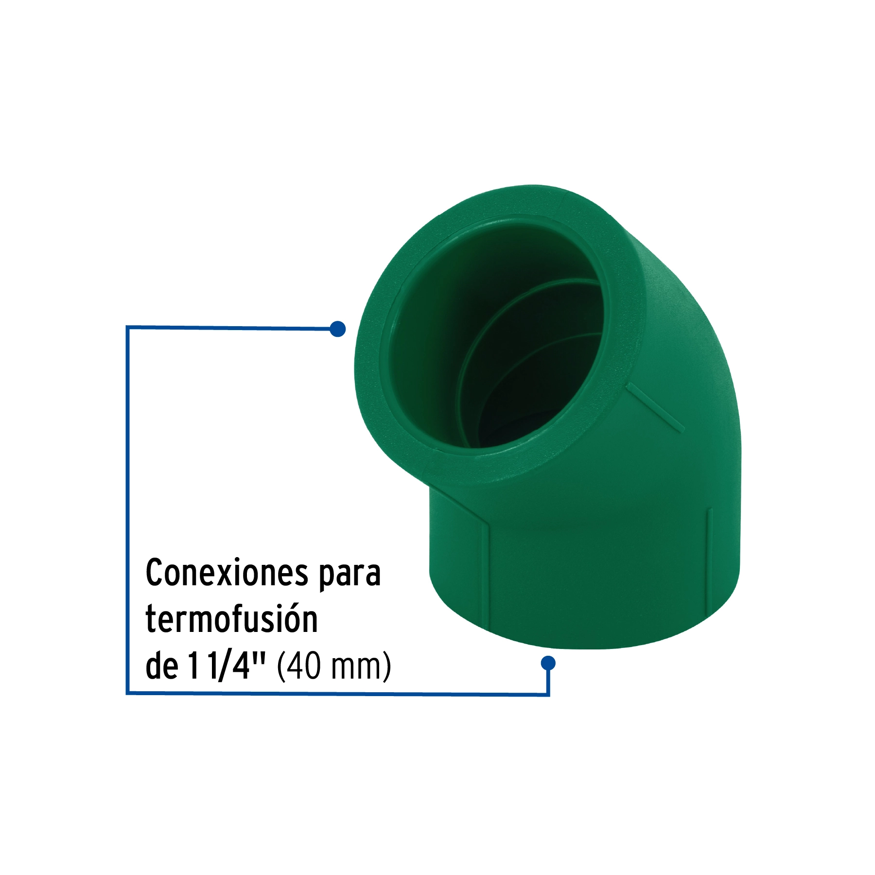 Codo 45° de PPR, 1-1/4' (40mm), FOSET