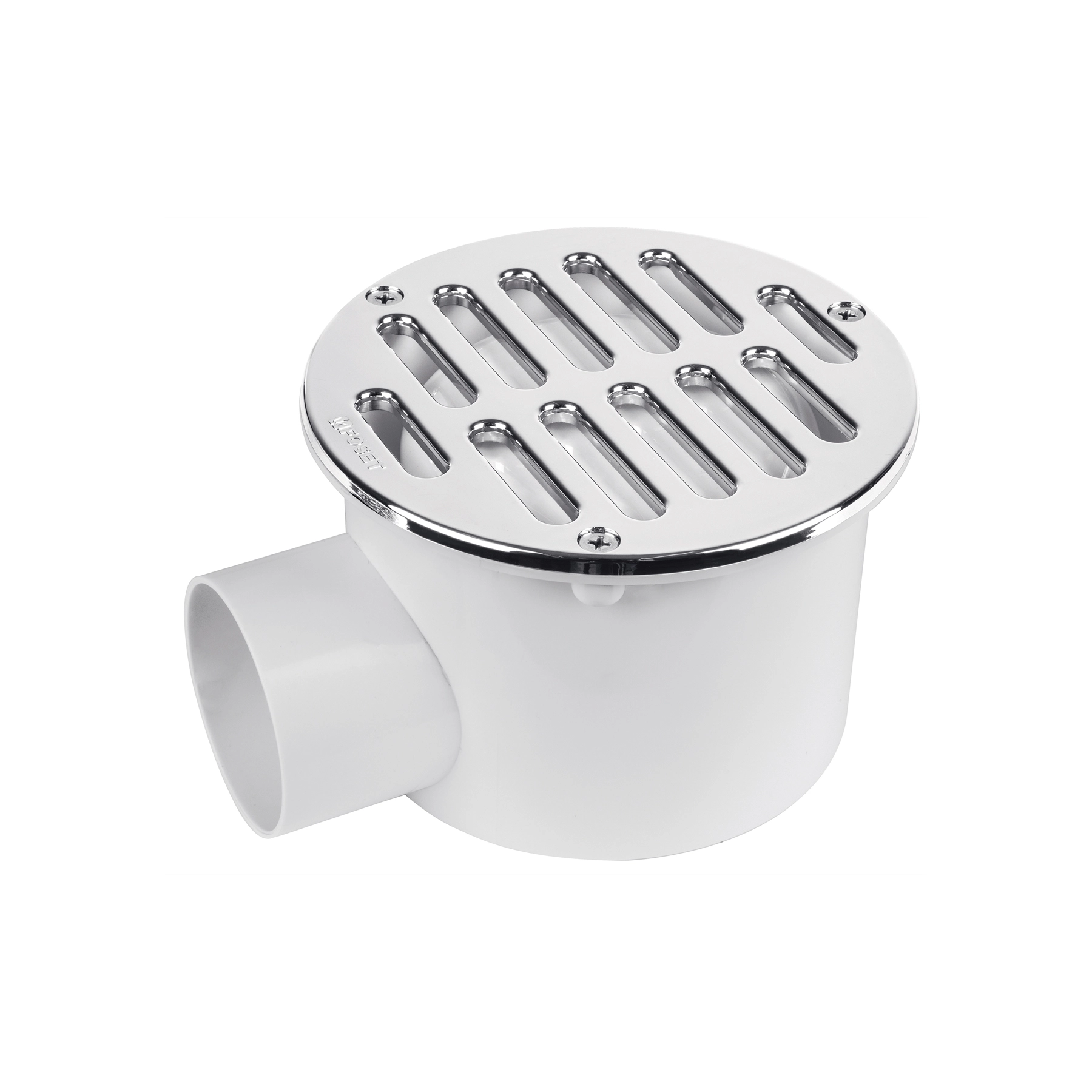 Coladera 5' salida lateral, ABS, rejilla cromada 3 tornillos