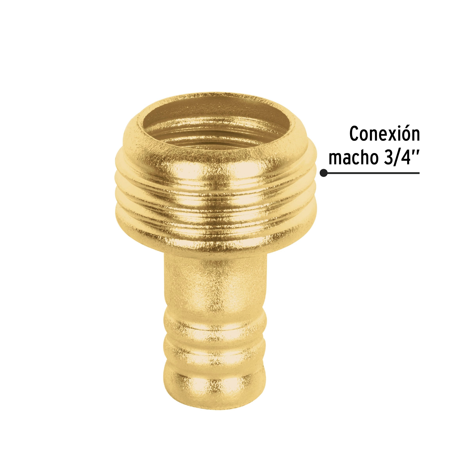 Conector 1/2' macho de latón laminado, PRETUL