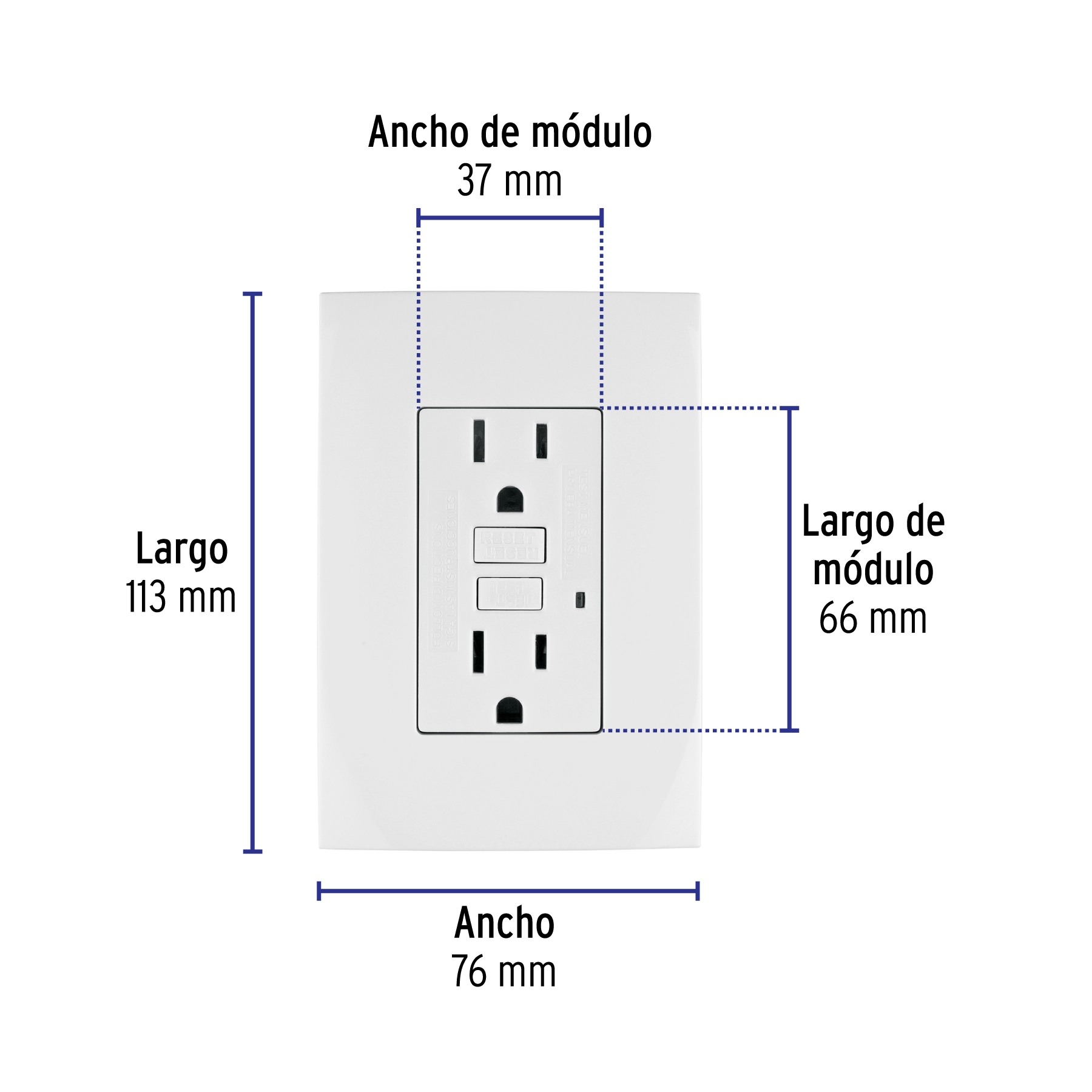 Contacto dúplex falla a tierra GFCI (ICFT), Oslo, VOLTECK
