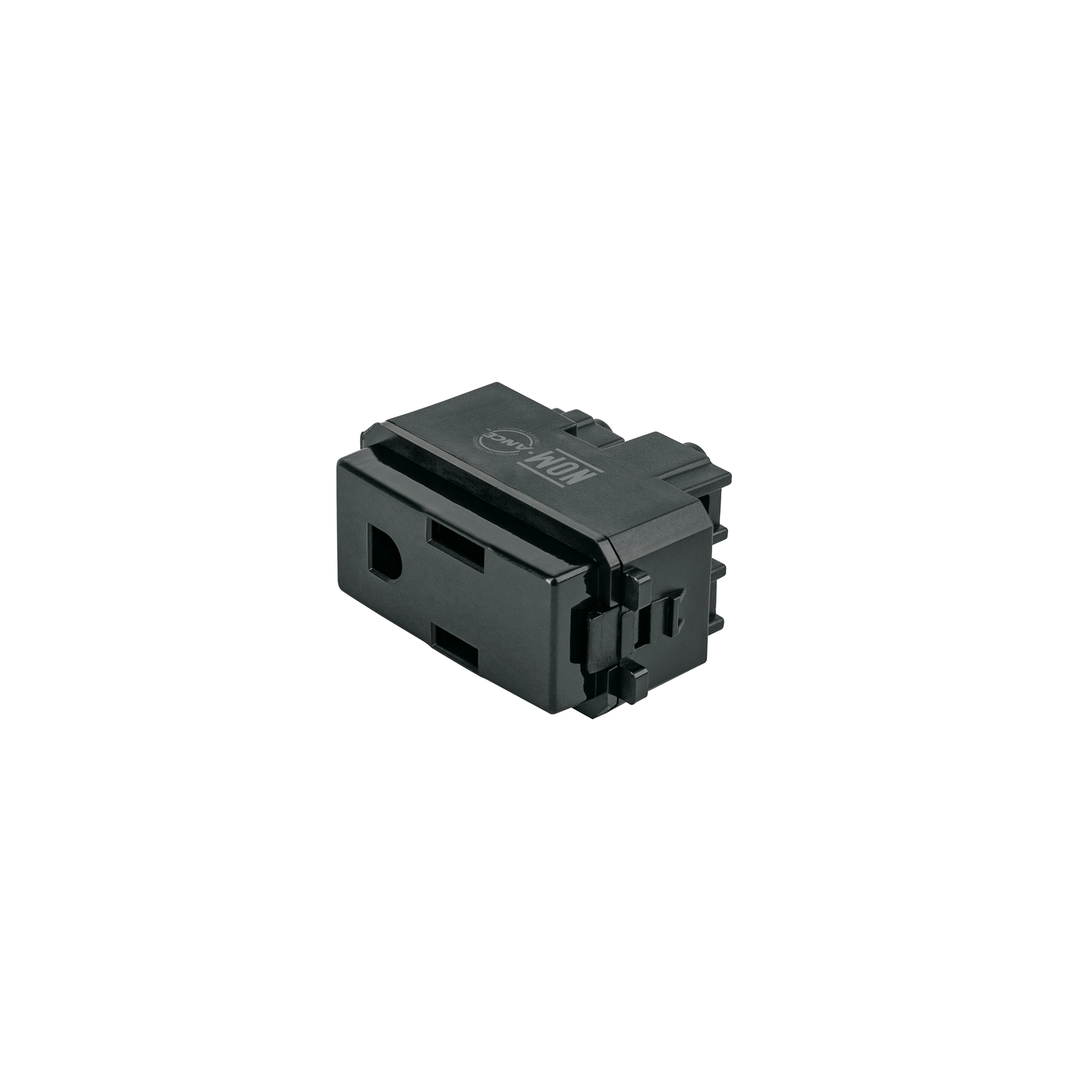 Contacto sencillo, 2 polos + tierra, línea Italiana, negro