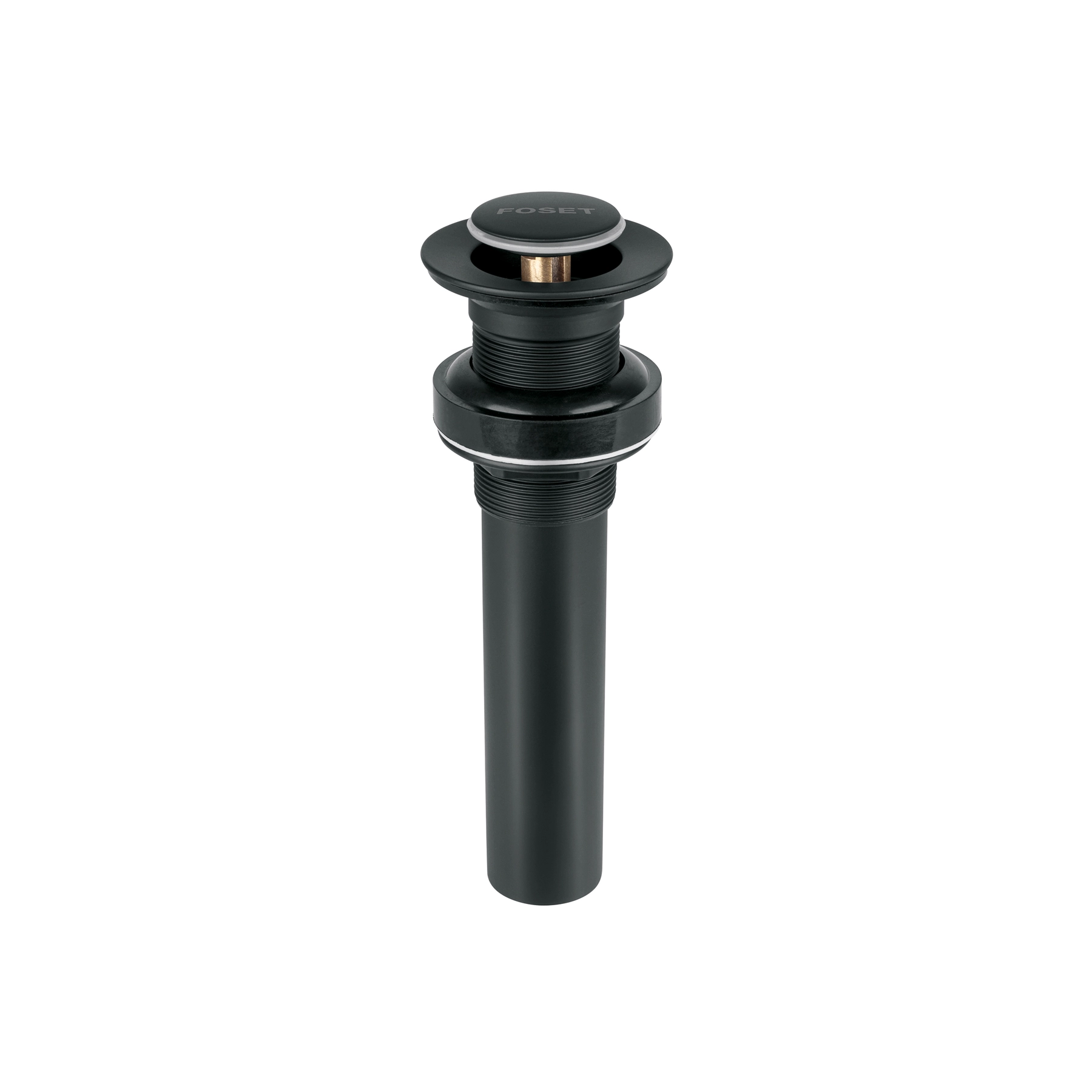 Contra para lavabo, sin rebosadero, sistema push, negro