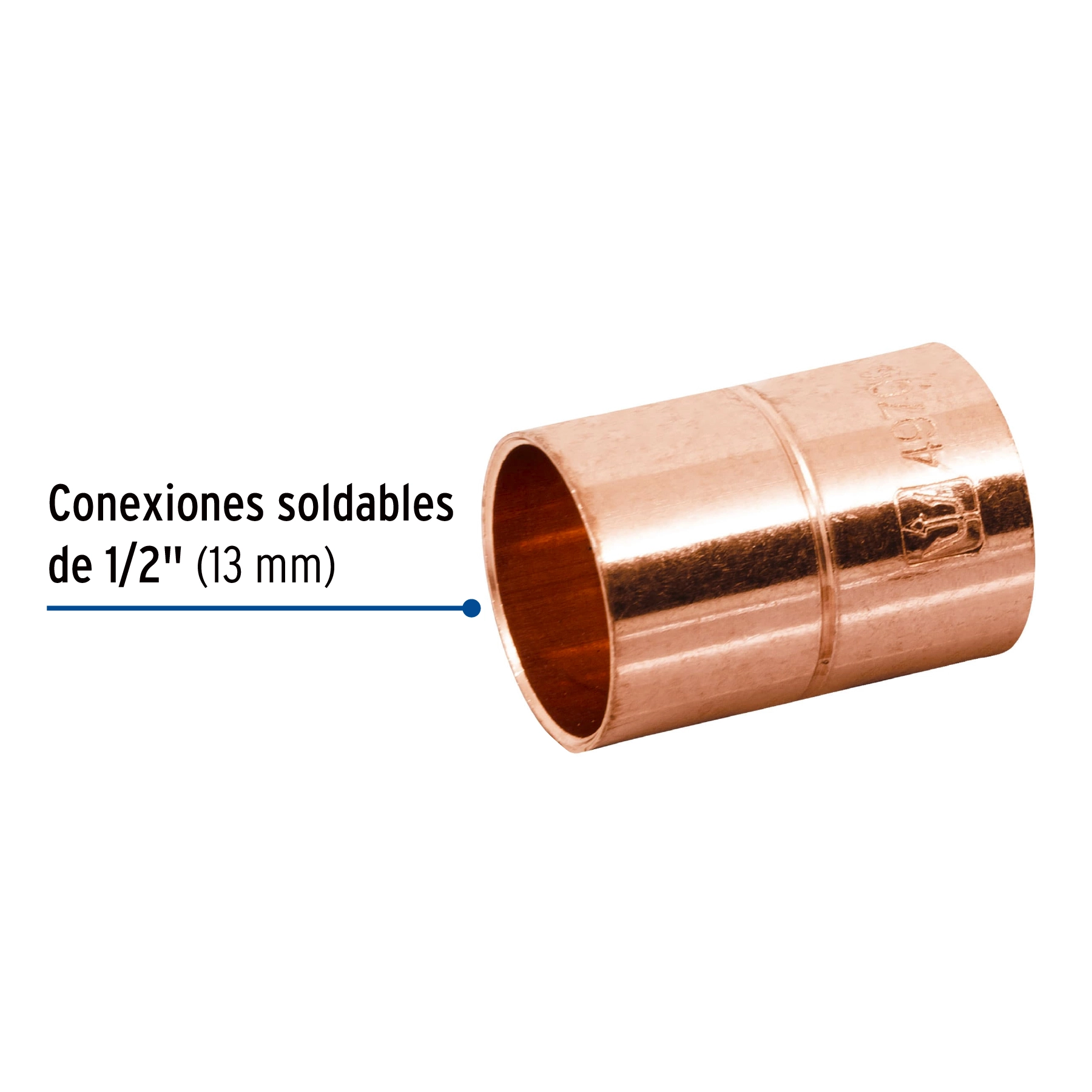Cople de cobre 1/2', con ranura, FOSET