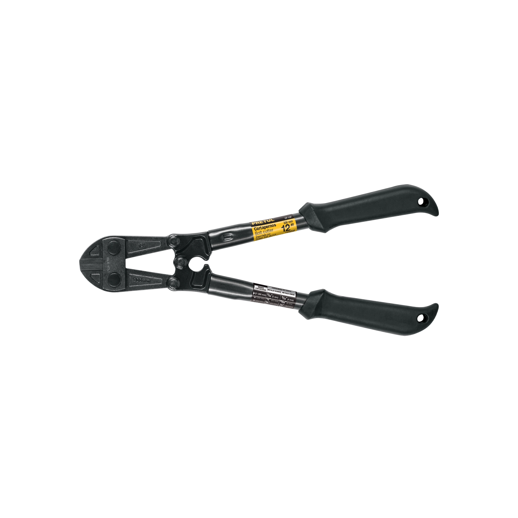 Cortapernos 12', mango tubular, PRETUL