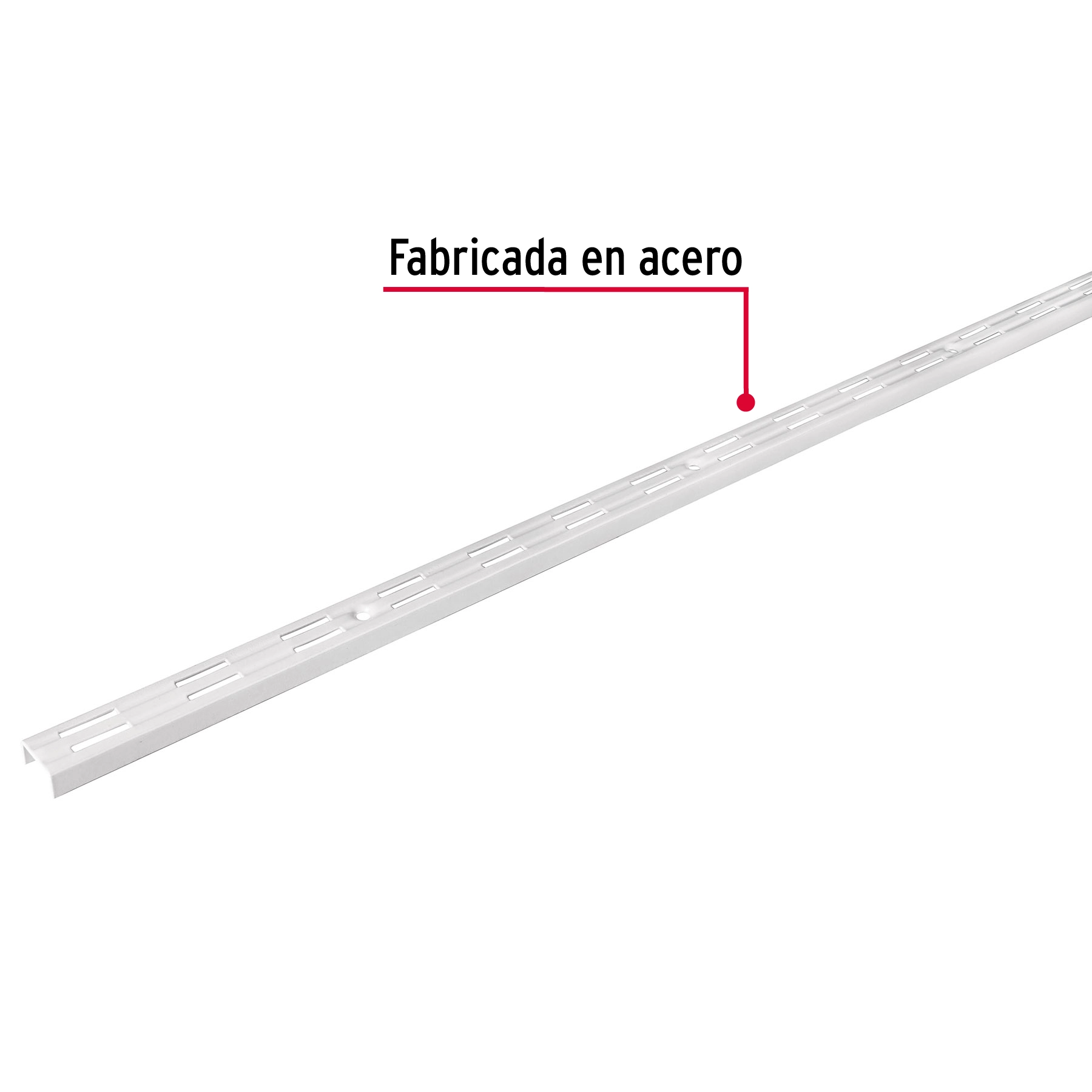 Cremallera doble blanca para ménsulas planas, 1.5m, FIERO