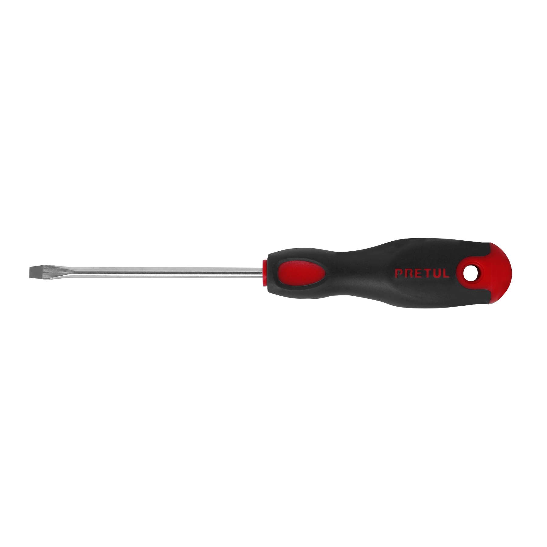 Desarmador plano 3/16 x 4' mango Comfort Grip, PRETUL
