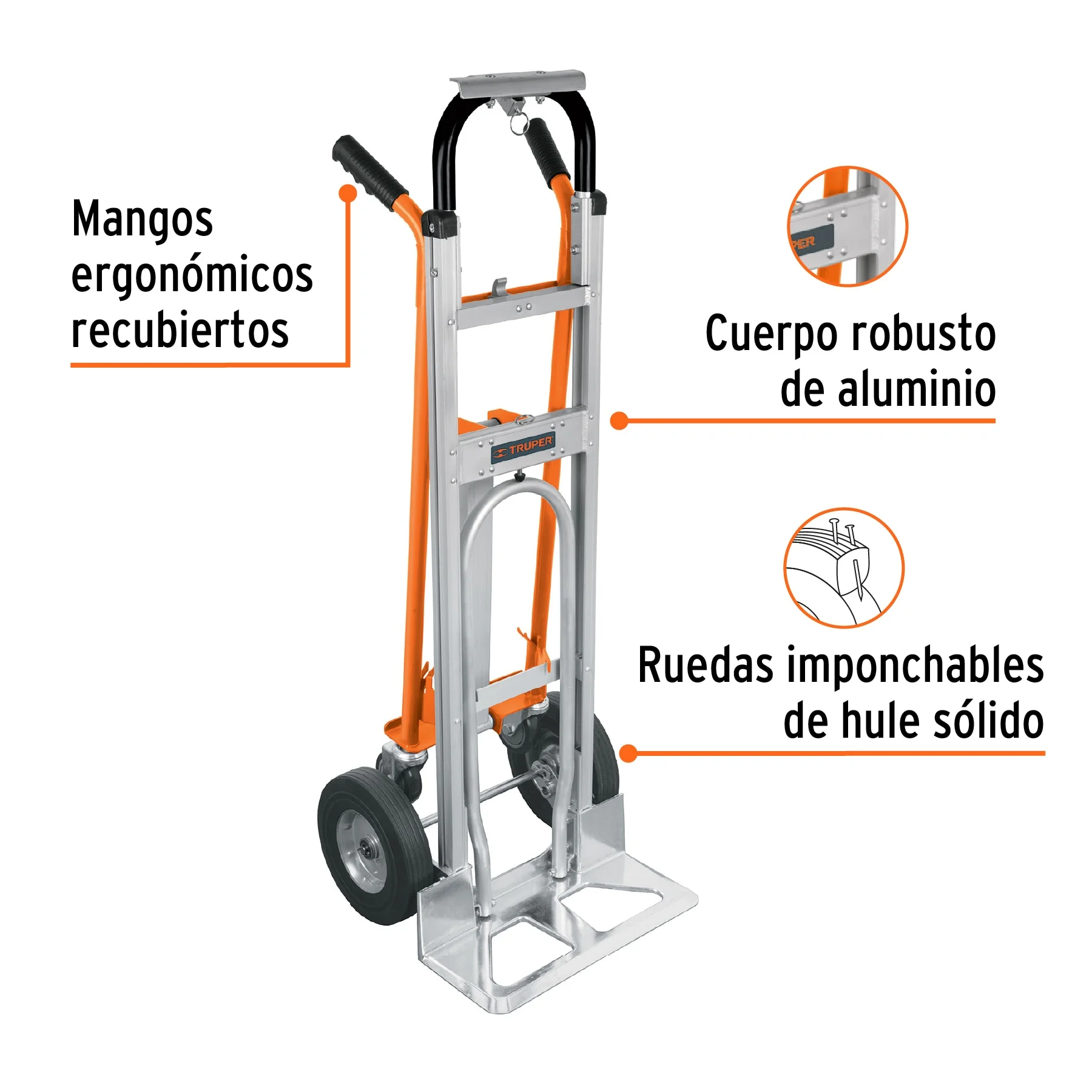 Diablo de carga convertible 3 en 1 de aluminio, TRUPER