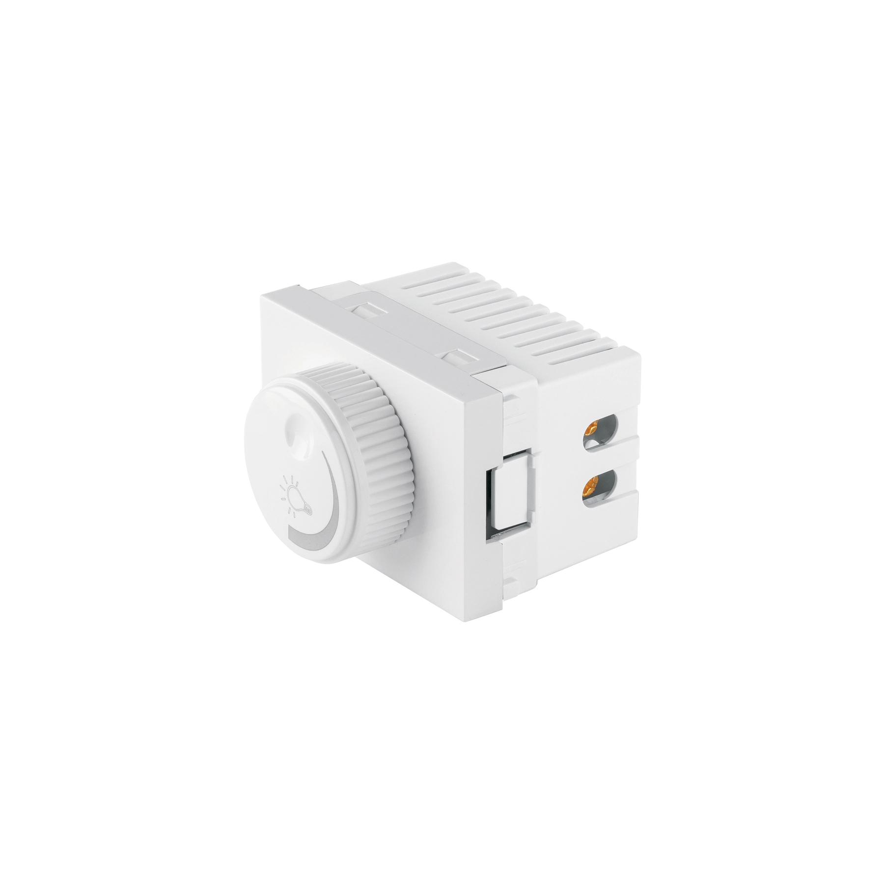Dimmer giratorio blanco de 1.5 módulos, línea Lisboa