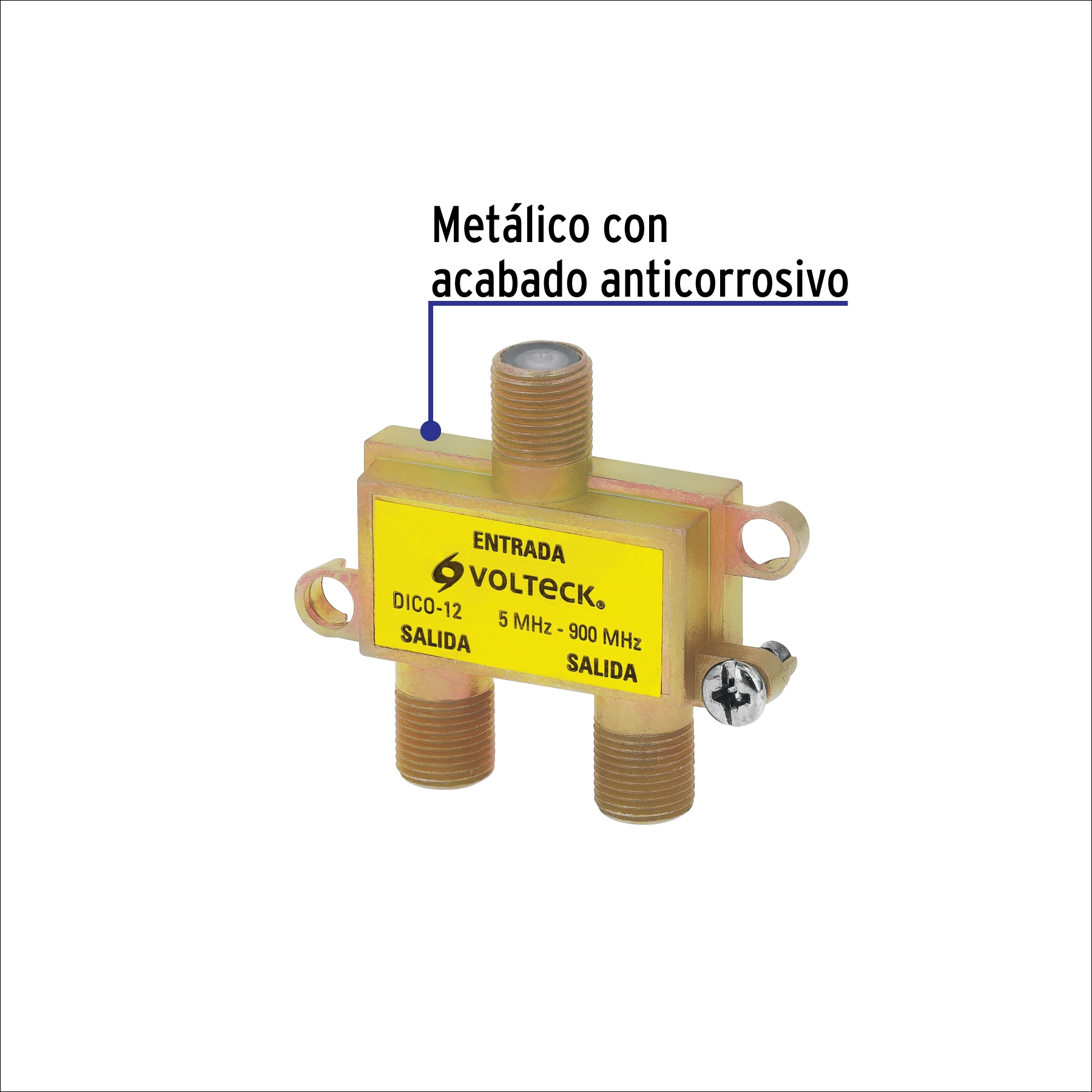 Divisor coaxial de 1 entrada y 2 salidas, VOLTECK