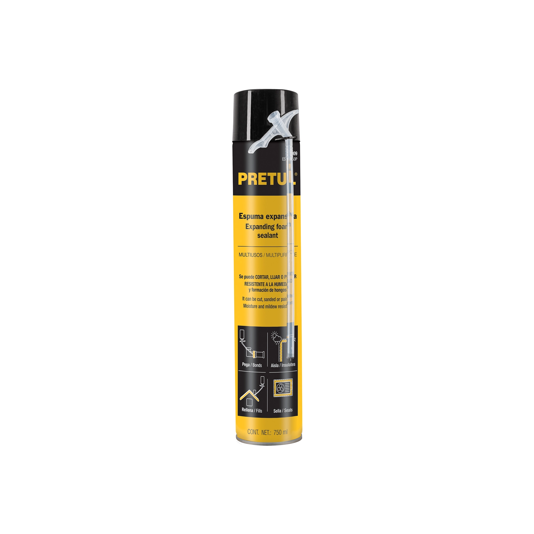Espuma expansiva de poliuretano, 750 ml, PRETUL