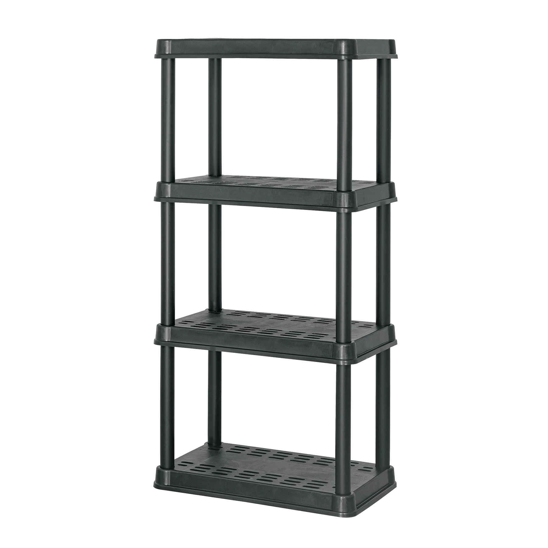 Estante plástico 4 repisas capacidad 45kg, 61x38x125, PRETUL