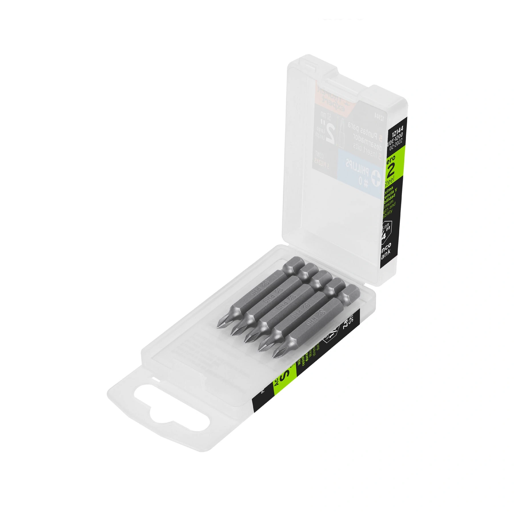Estuche con 5 puntas de cruz PH0 largo 2', TRUPER EXPERT