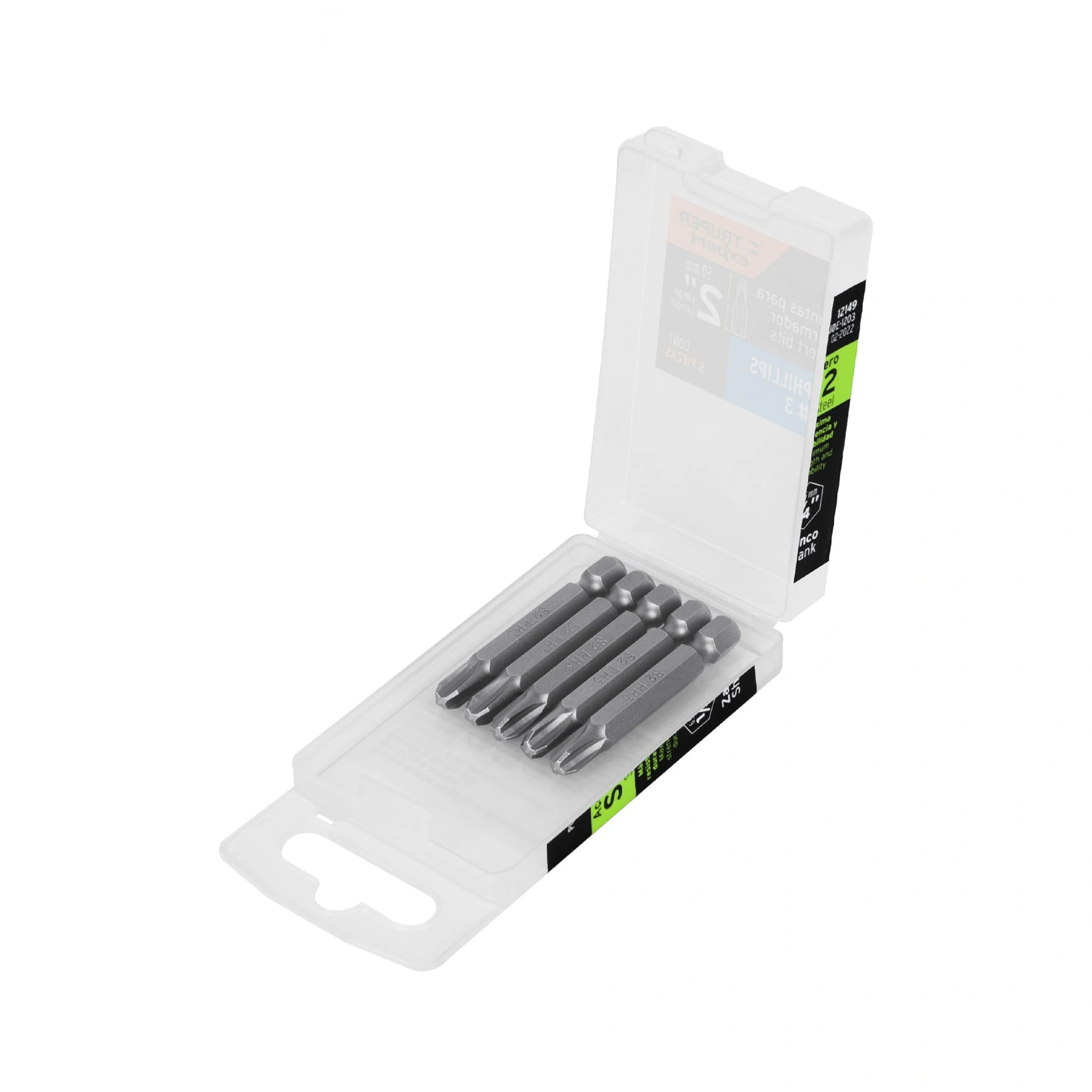Estuche con 5 puntas de cruz PH3 largo 2', TRUPER EXPERT