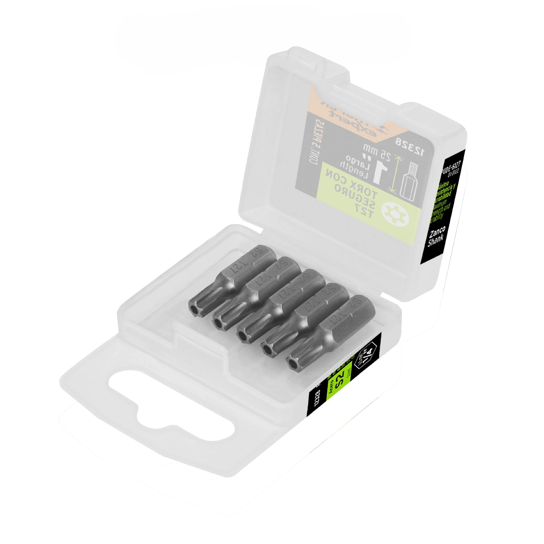 Estuche con 5 puntas torx T27 con seguro largo 1', EXPERT