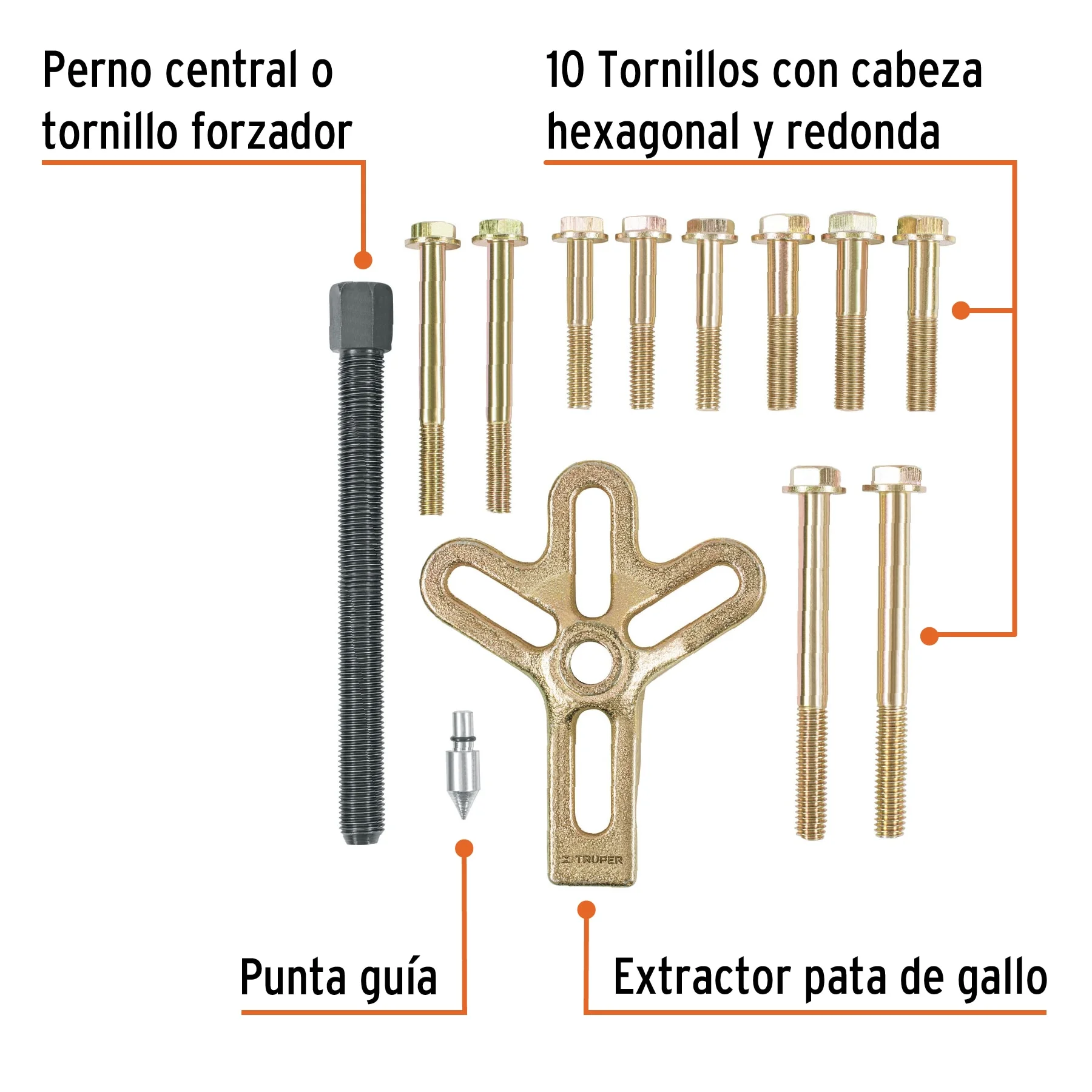Extractor pata de gallo, 13 piezas, TRUPER