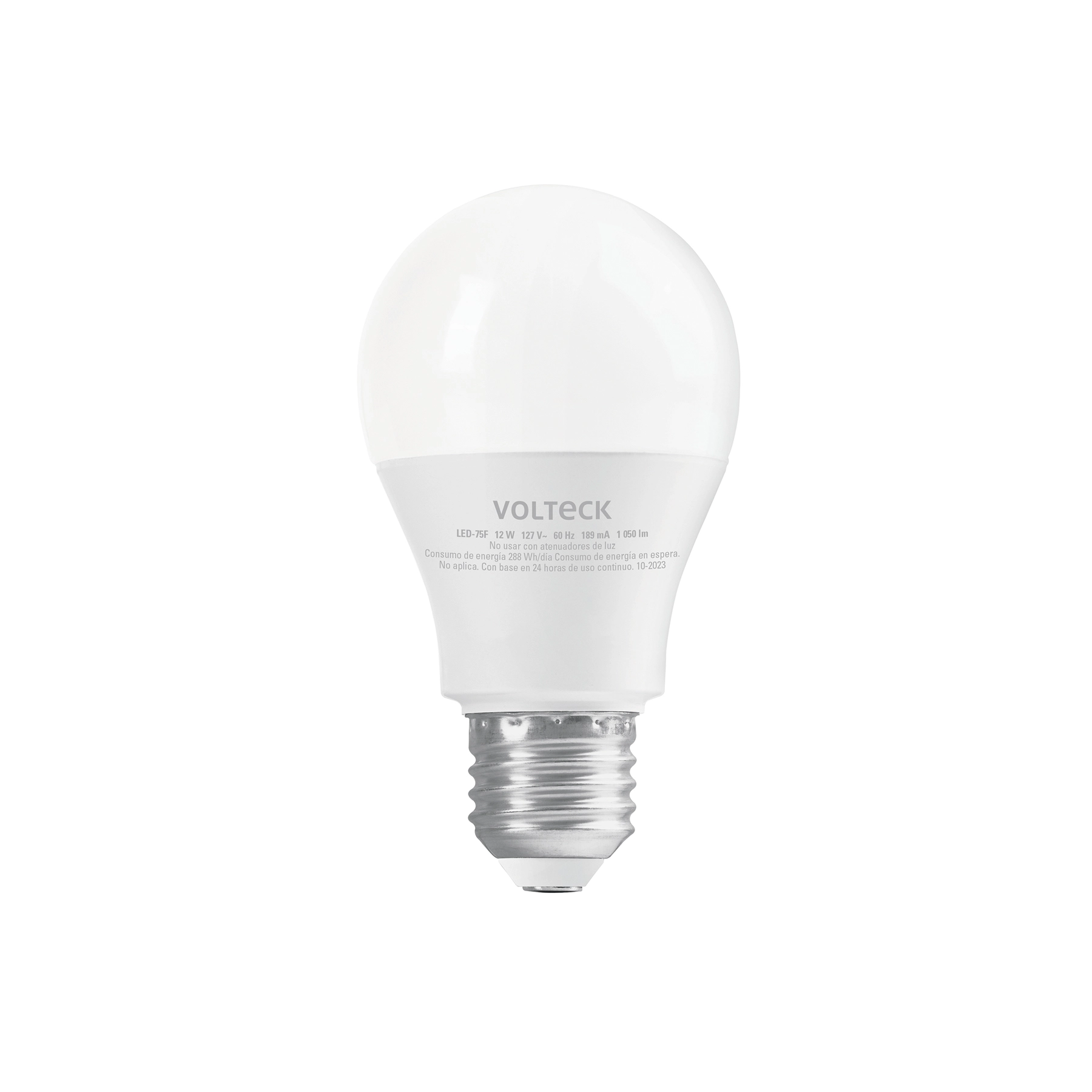 Foco LED 12W (75W) A19, 6500K blanca fría, 1050 lm, blíster
