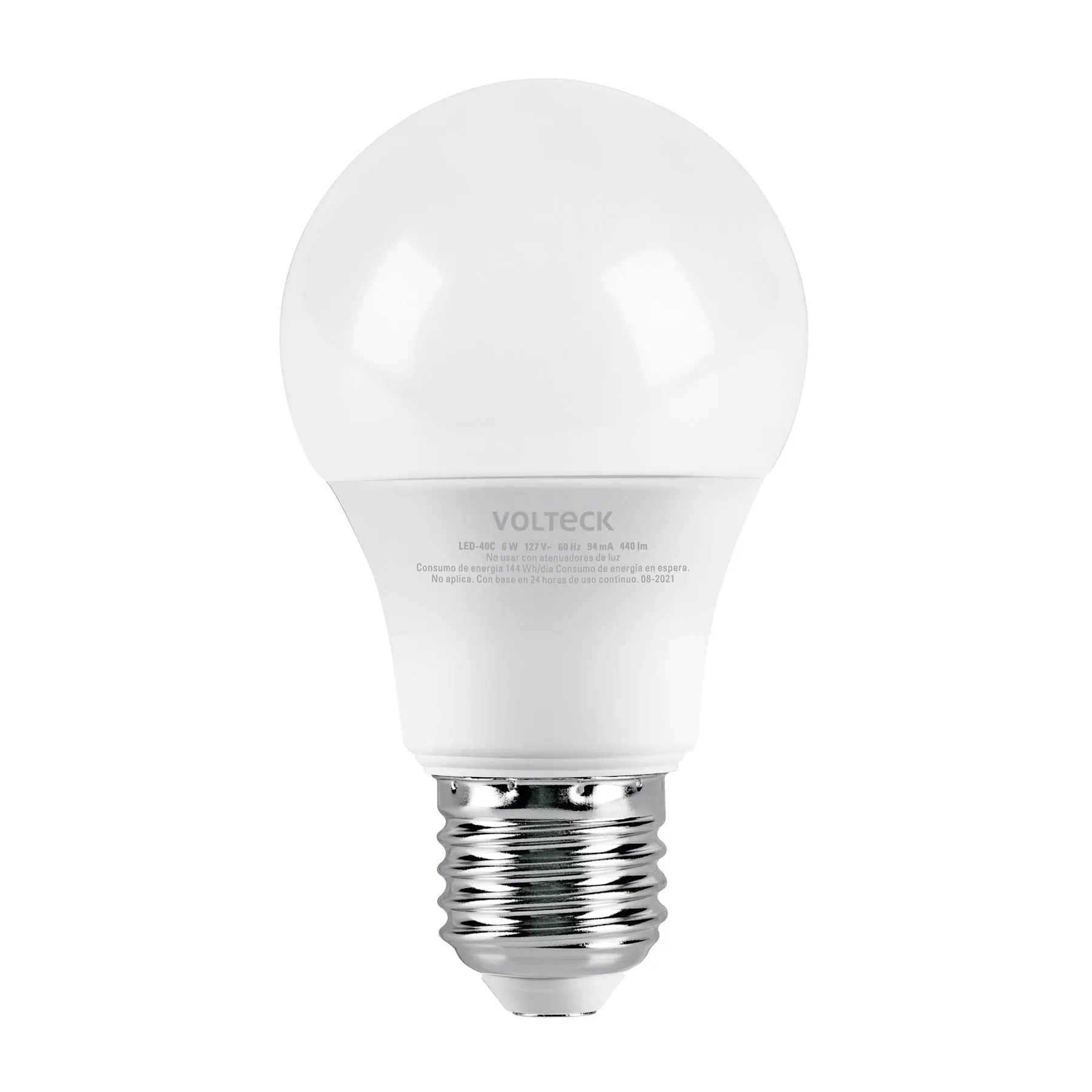 Foco LED 6W (40W) A19, 3000K blanca cálida, 440 lm, blíster