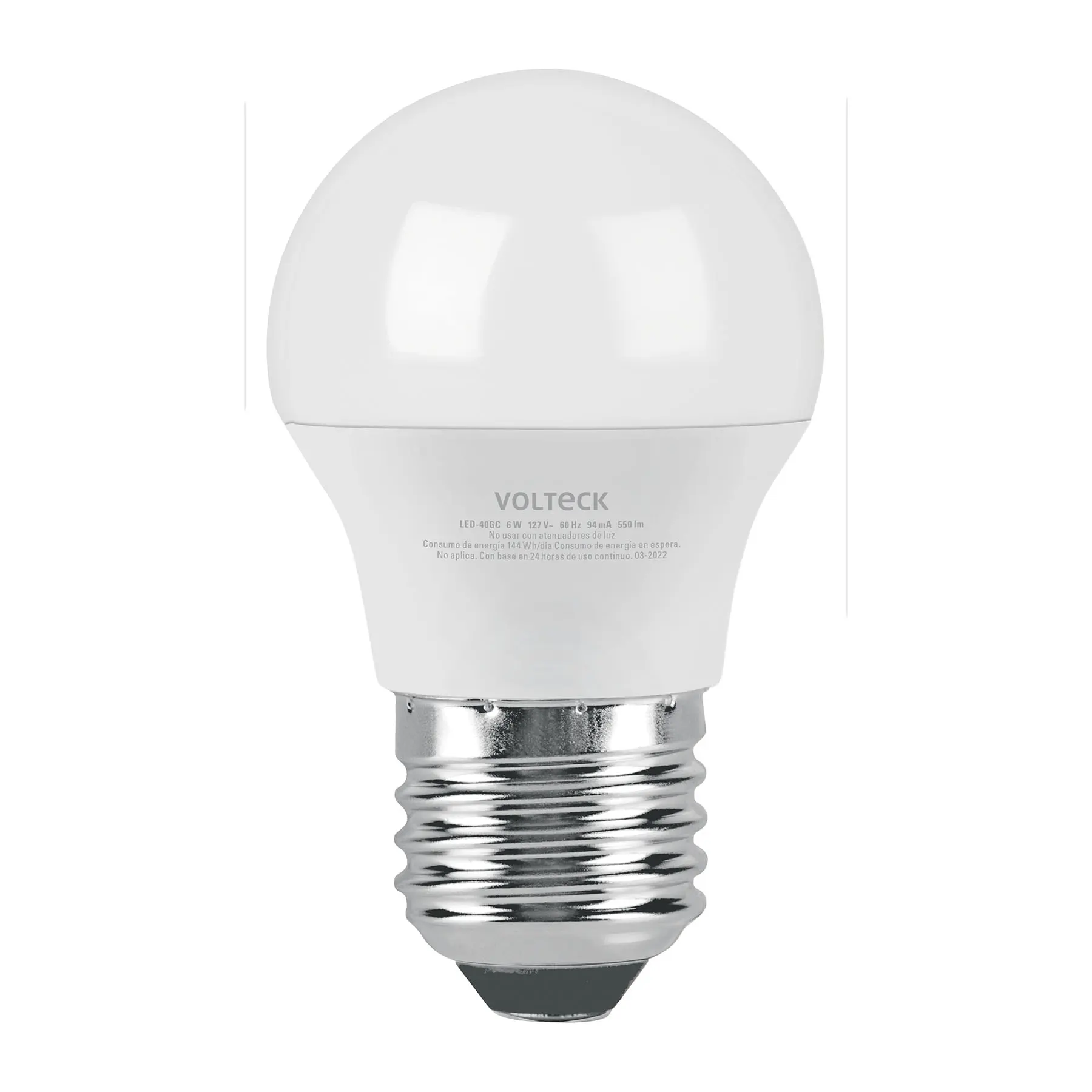 Foco LED 6W (40W) G45, 3000K blanca cálida, 550 lm, blíster
