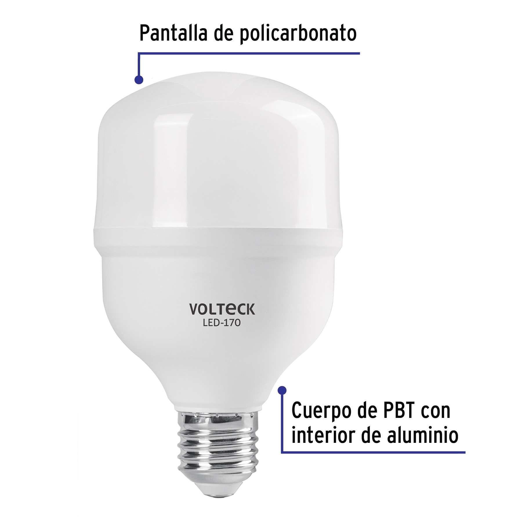Foco LED alta potencia 20 W (170 W), 6500 K, E26, VOLTECK