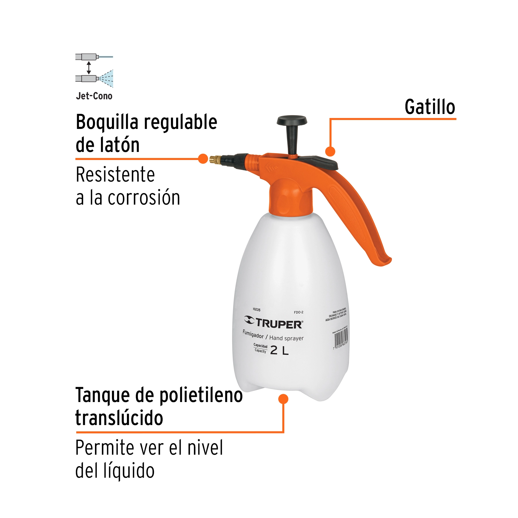 Fumigador de 2 litros doméstico, TRUPER