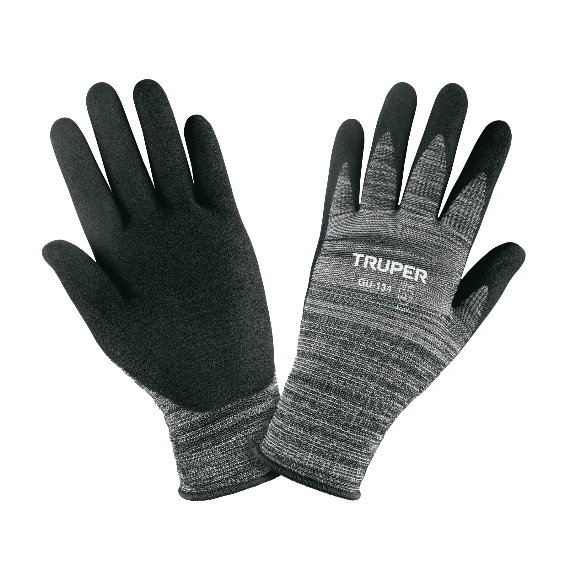Guantes de nylon recubiertos de nitrilo arenoso, XG, TRUPER