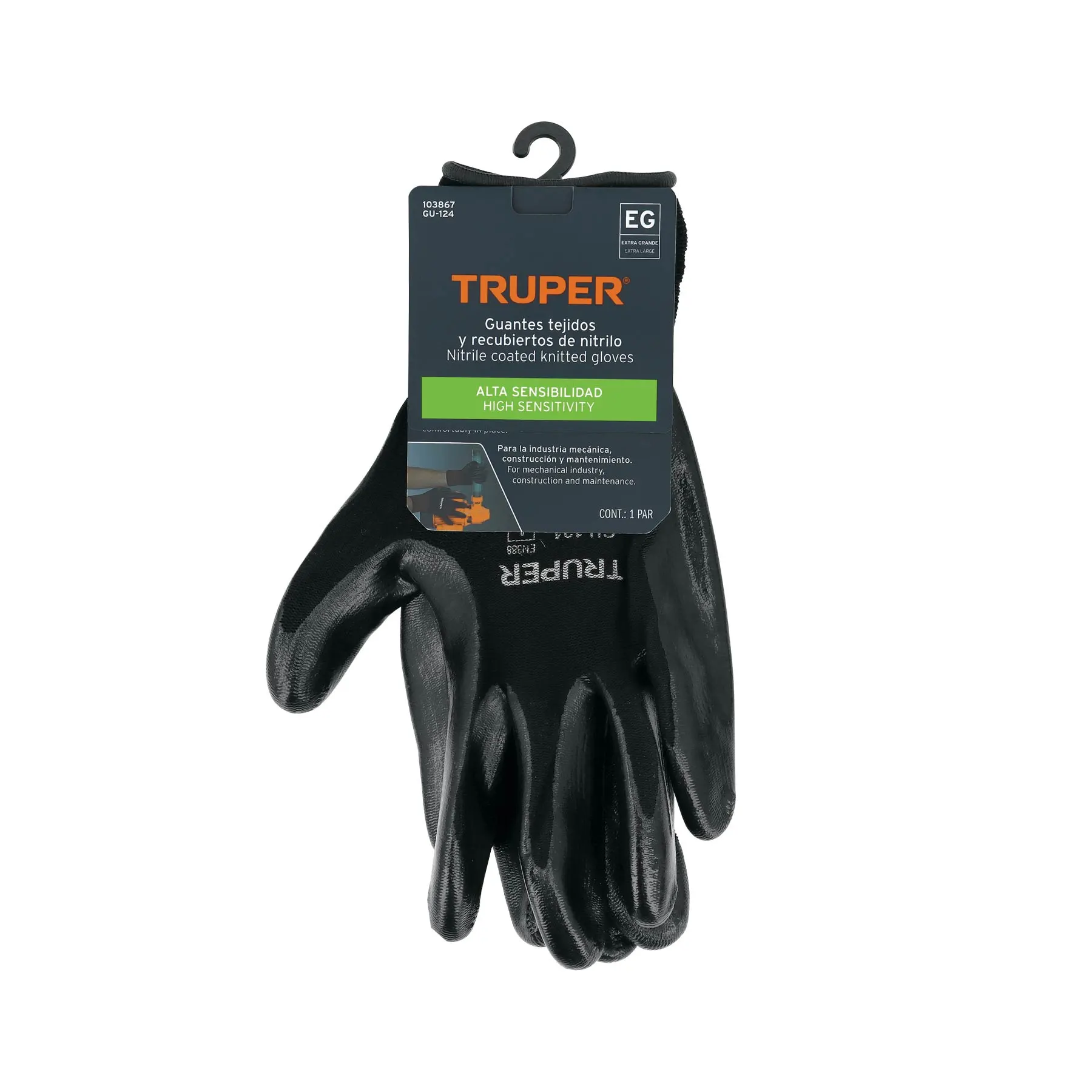 Guantes de nylon recubiertos de nitrilo, XG, TRUPER