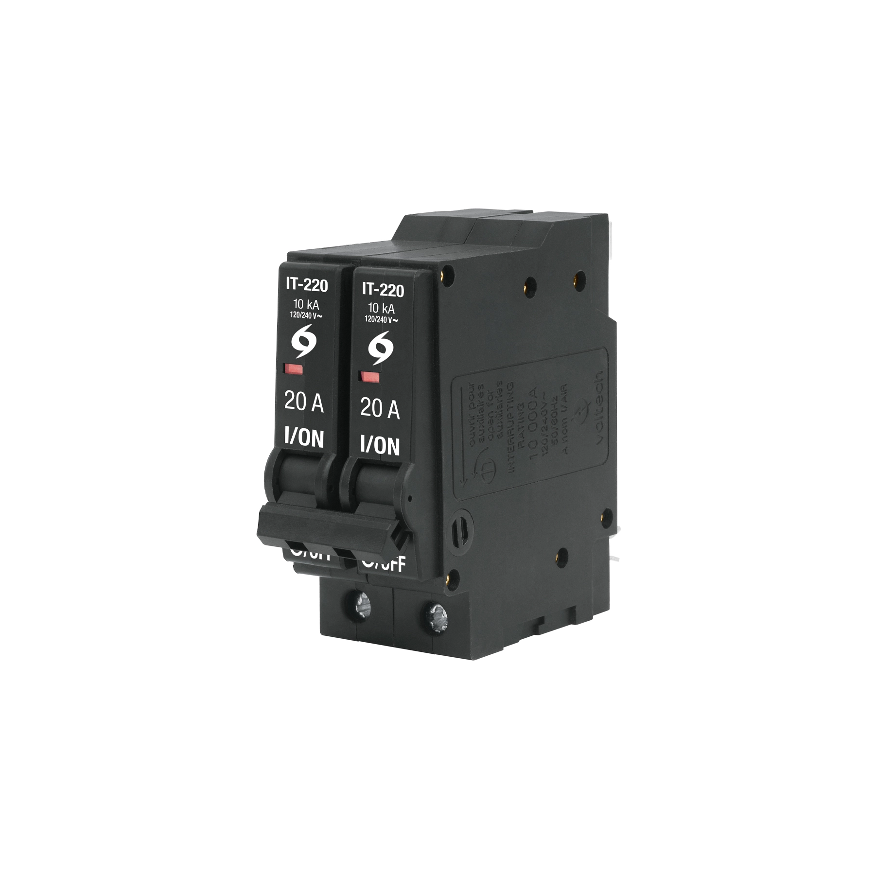 Interruptor de 2 polos 20A, enchufable, VOLTECK
