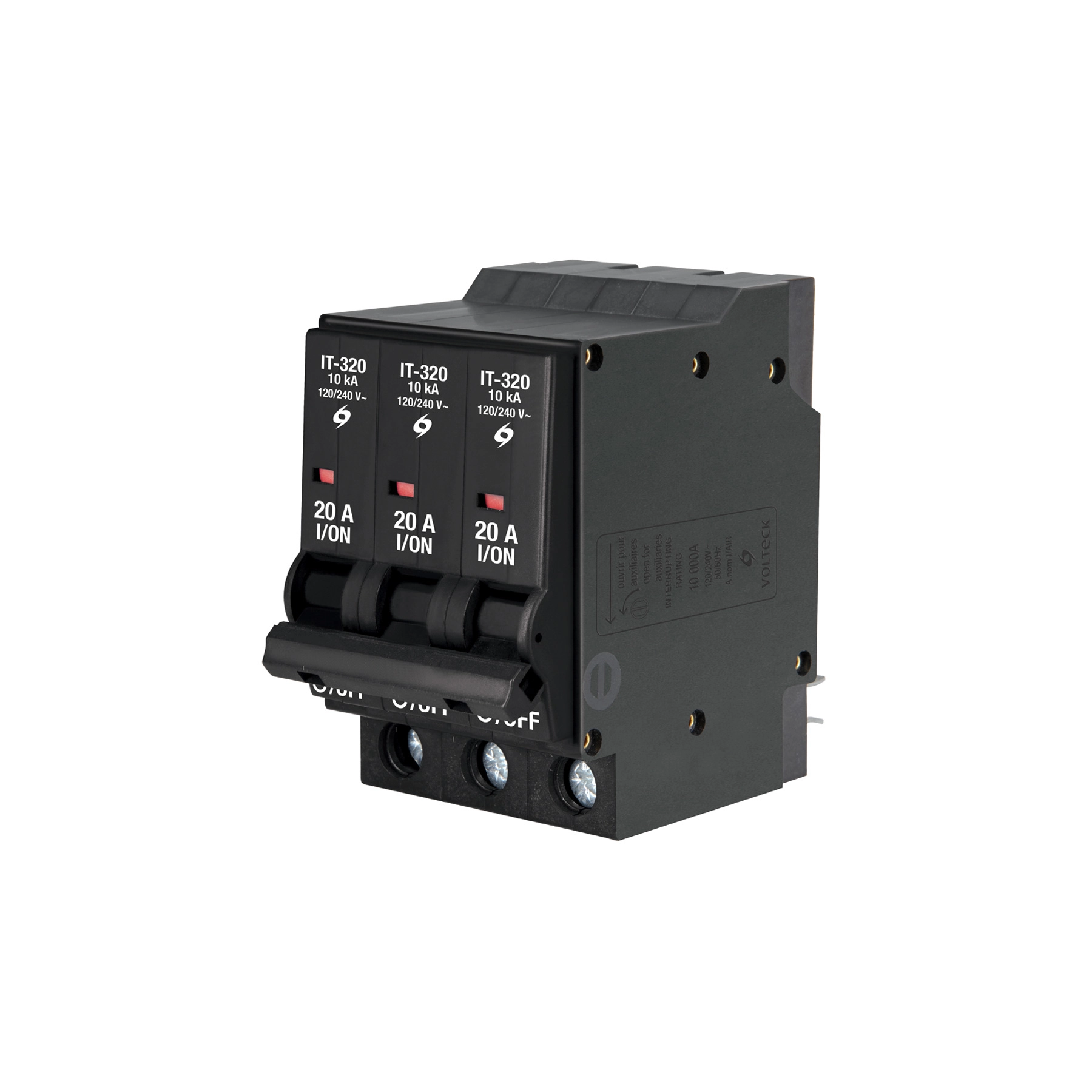 Interruptor de 3 polos 20A, enchufable, VOLTECK