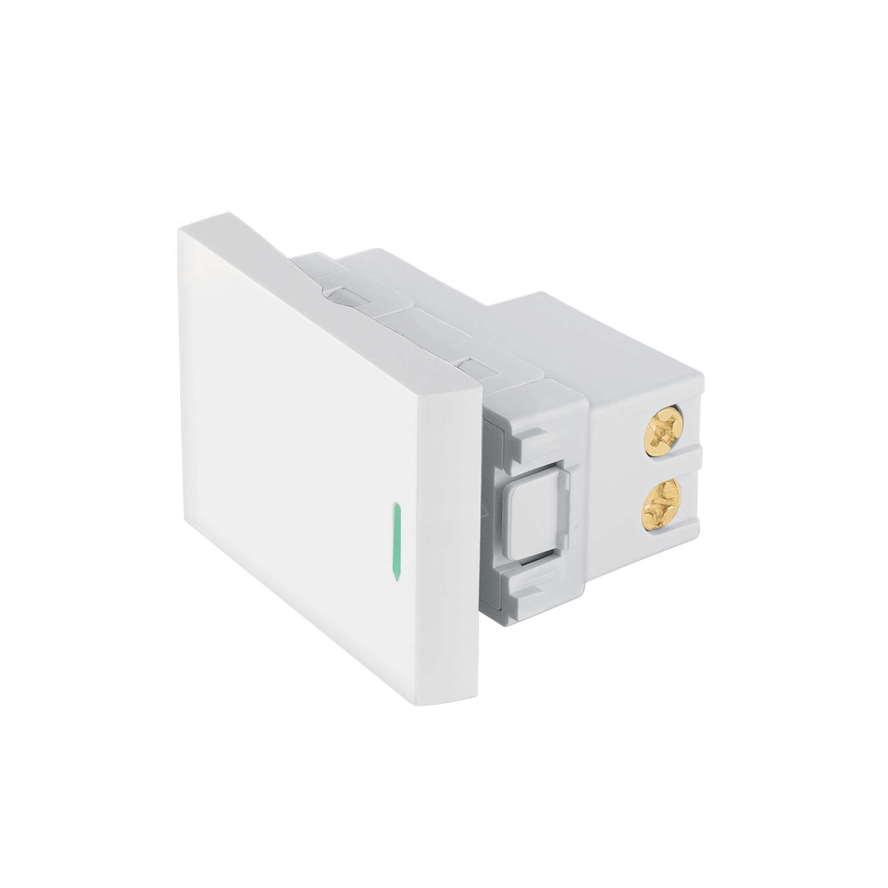 Interruptor sencillo blanco de 1.5 módulos, línea Lisboa