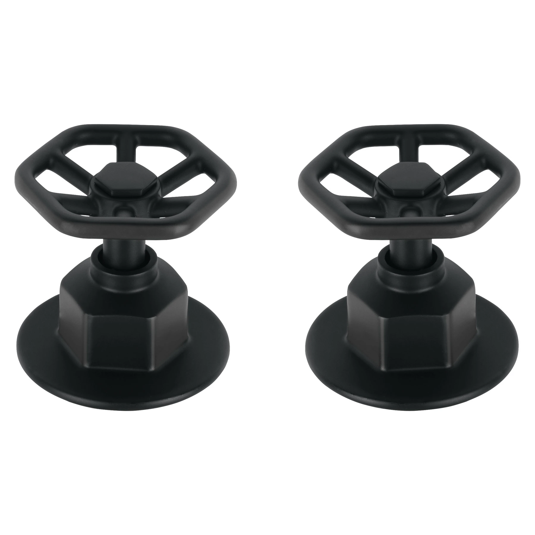Juego de 2 manerales para regadera, volante, negro, TÚBIG