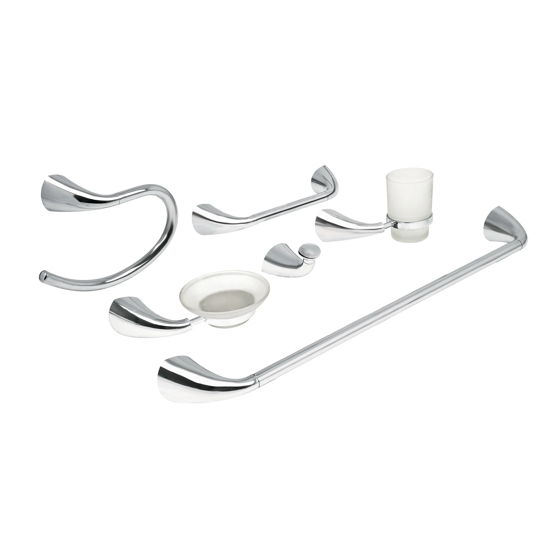 Juego de 6 accesorios para baño metálicos, FOSET AERO