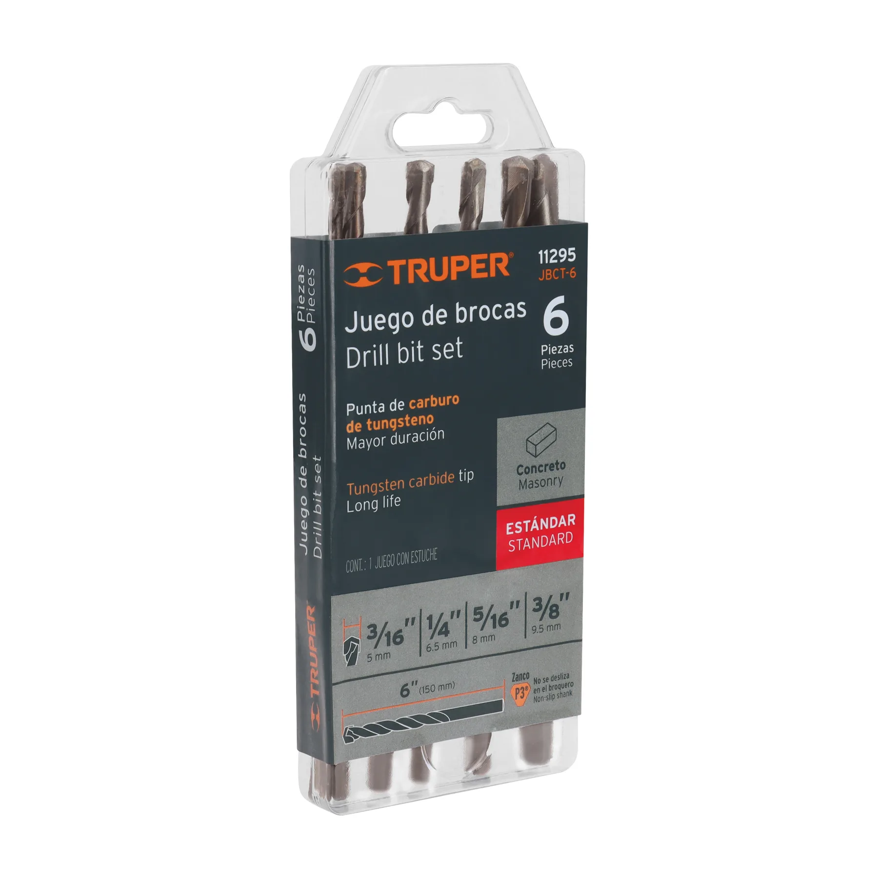 Juego de 6 brocas para concreto, TRUPER
