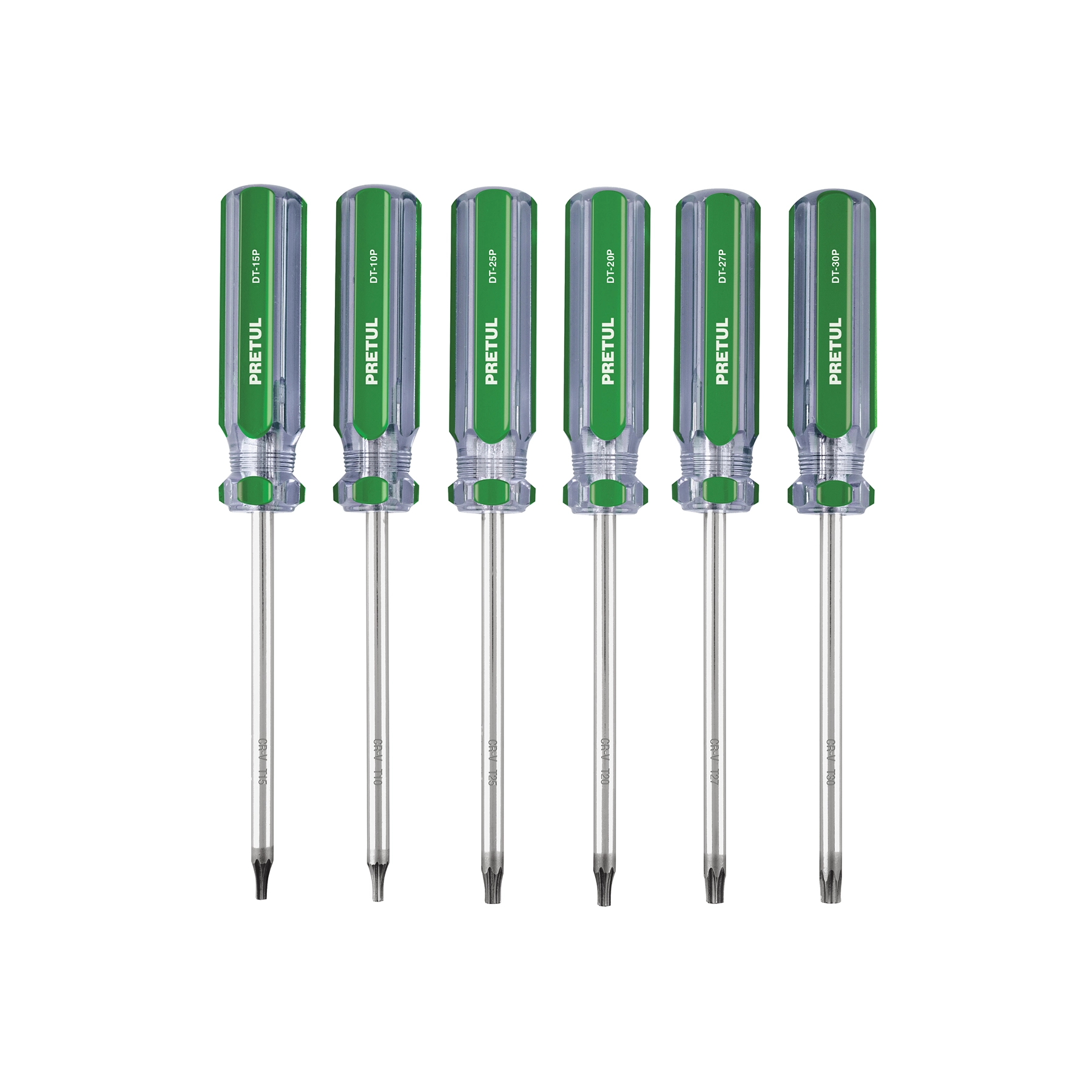 Juego de 6 desarmadores Torx mango de PVC, PRETUL