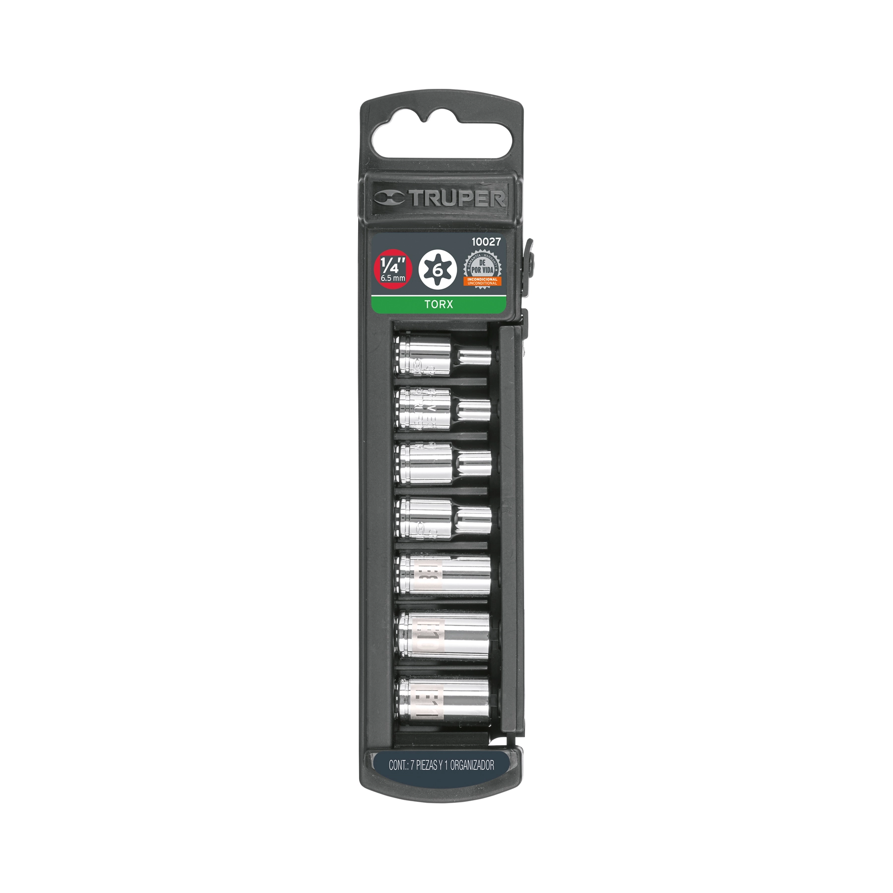 Juego de 7 dados torx cuadro 1/4', TRUPER