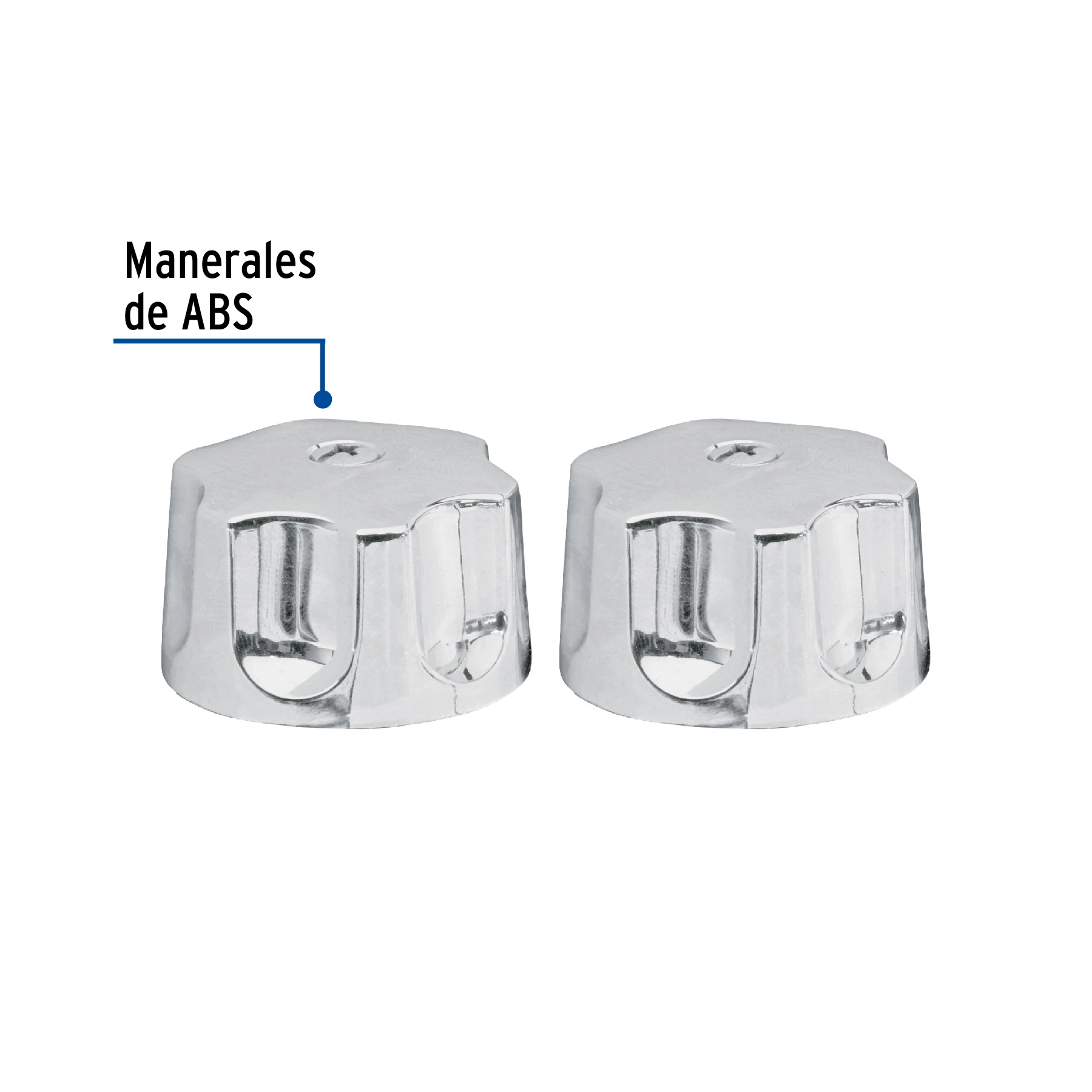 Juego de manerales hex de ABS p/lav-fregadero, cromo, BASIC