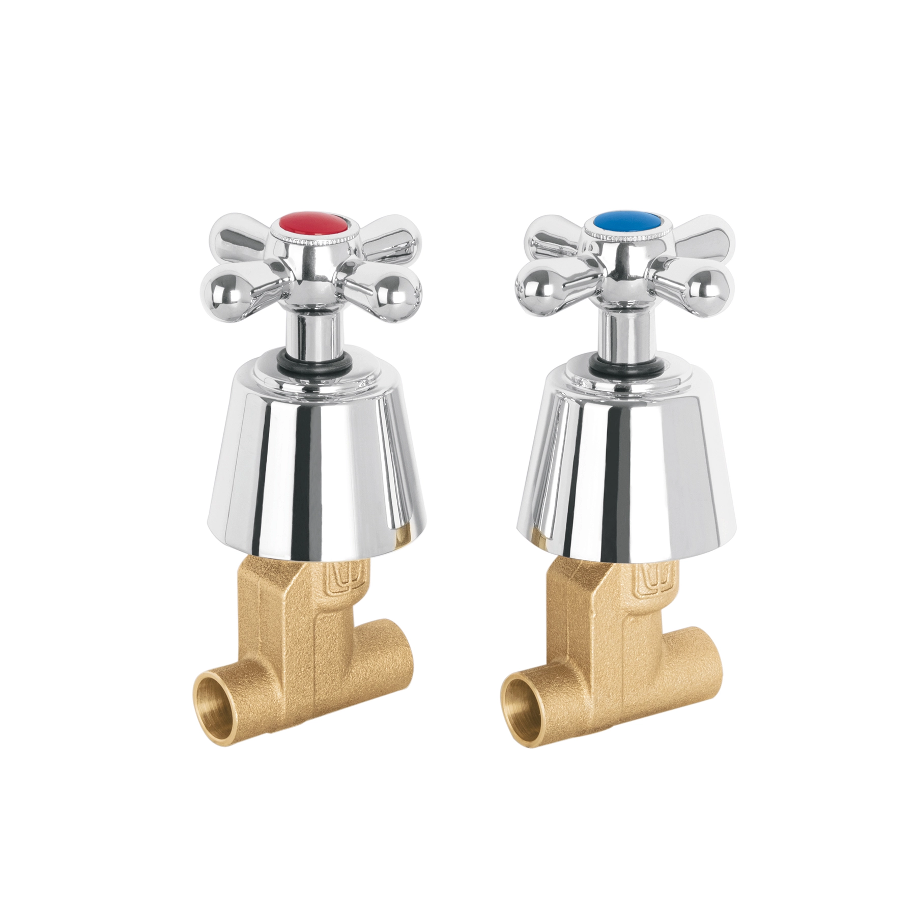 Juego llaves empotrar soldables, cruceta, AQUA
