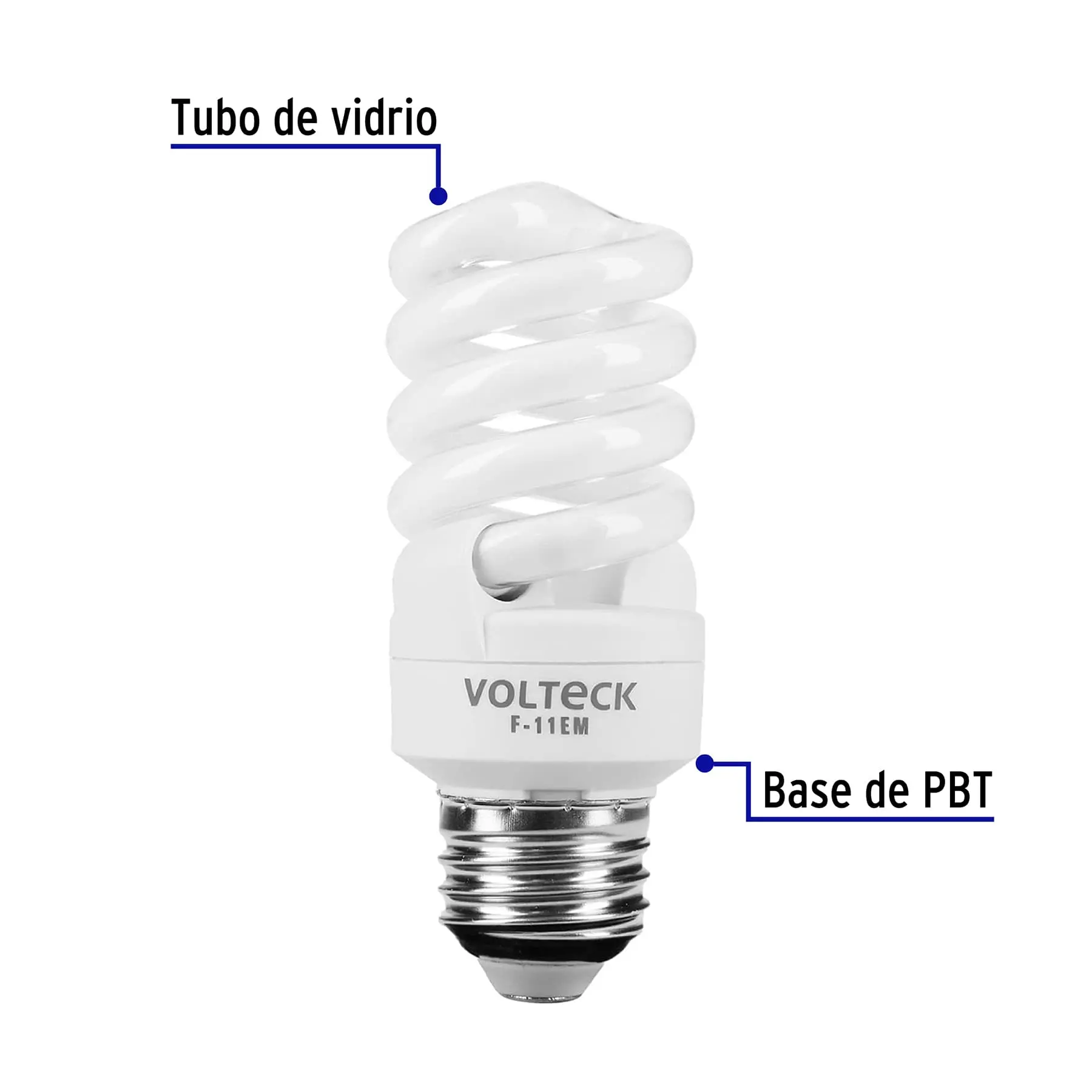 Lámpara espiral mini T2 11 W luz de día en blíster, VOLTECK