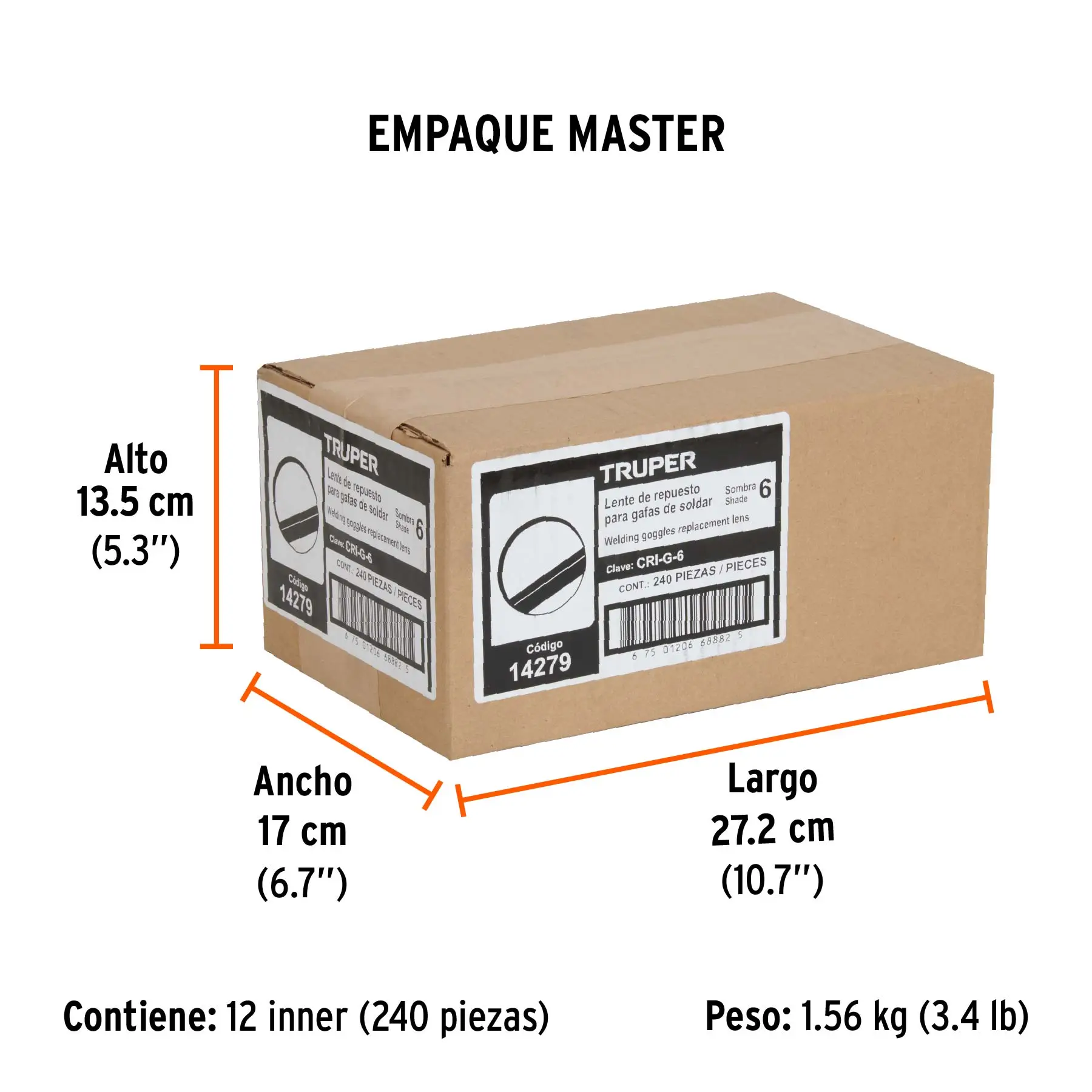Lente sombra 6 para gafas para soldar GASO, TRUPER