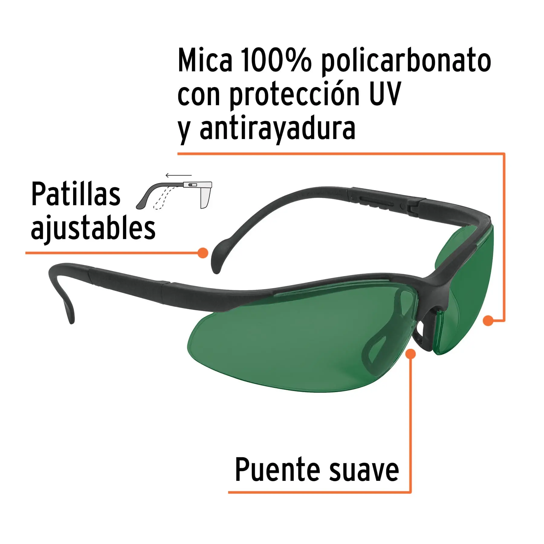 Lentes de seguridad verdes, TRUPER Vision