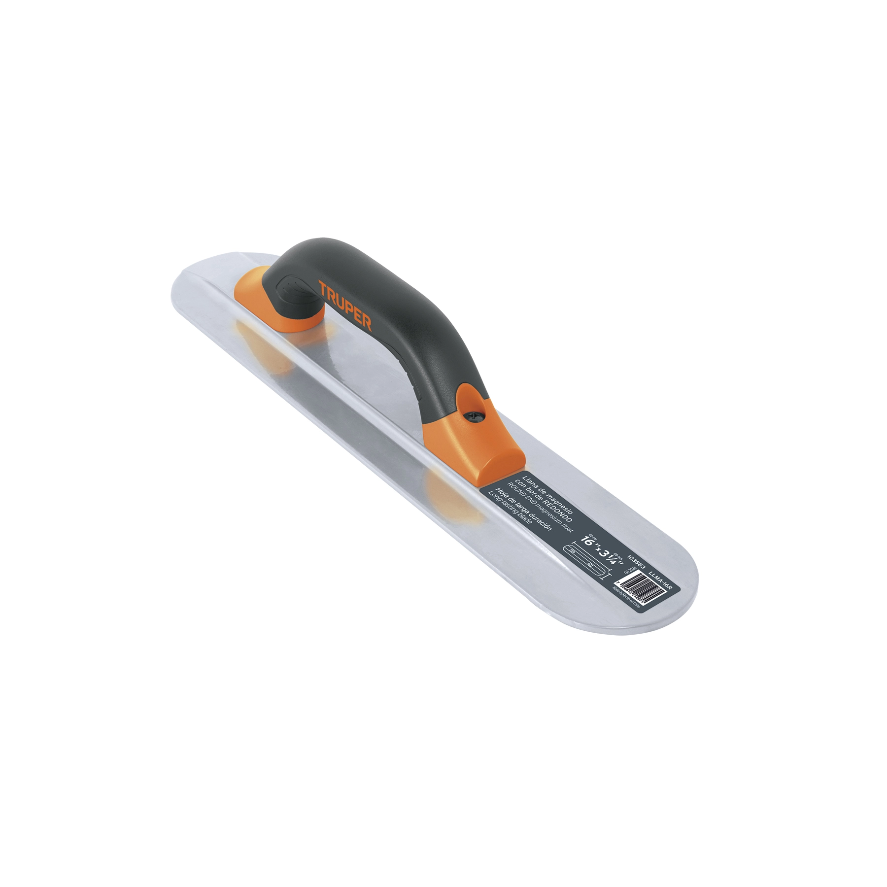 Llana de magnesio 16' borde redondo, mango Comfort Grip
