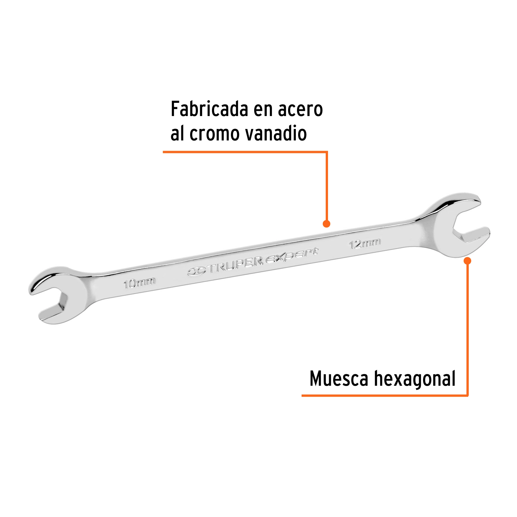 Llave española 10 x 12 x 162 mm de largo, TRUPER EXPERT