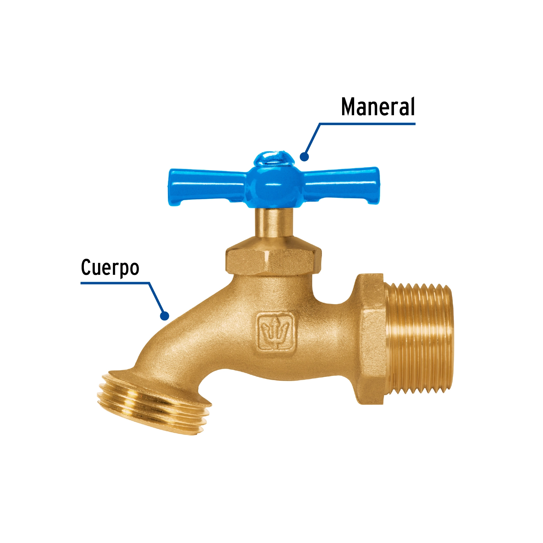 Llave p/manguera, de latón, 180g, 3/4', granel, FOSET