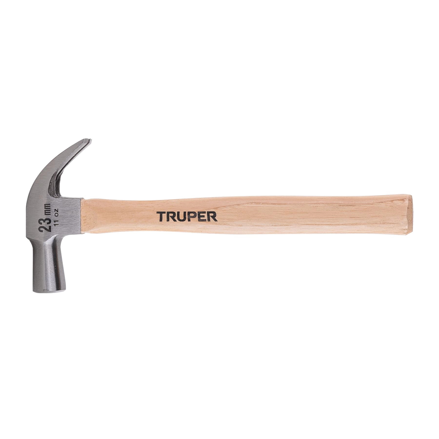 Martillo cabeza cónica 23 mm uña curva, mango madera, TRUPER