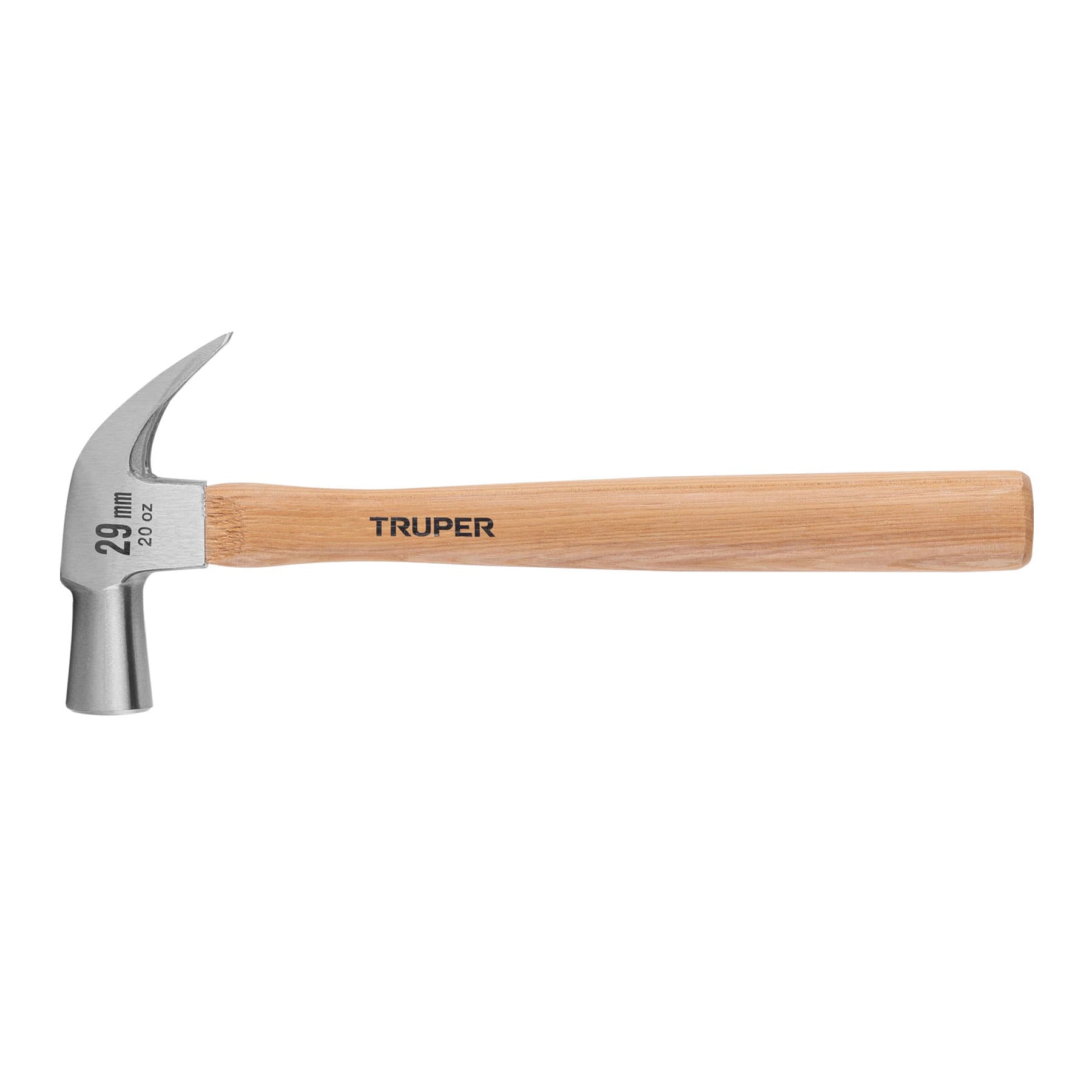 Martillo cabeza cónica 29 mm uña curva, mango madera, TRUPER
