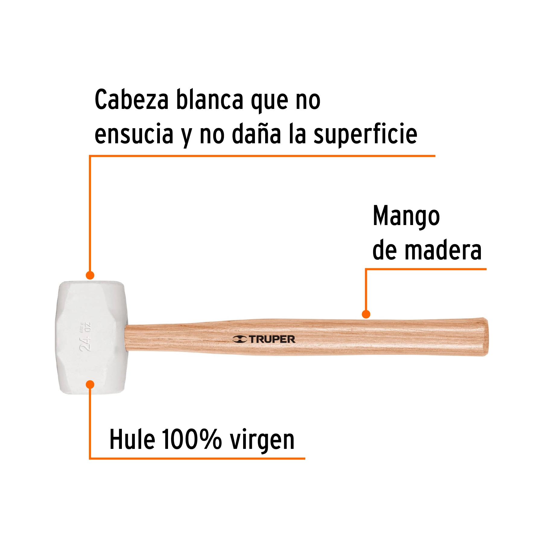 Mazo de hule 24 oz, TRUPER