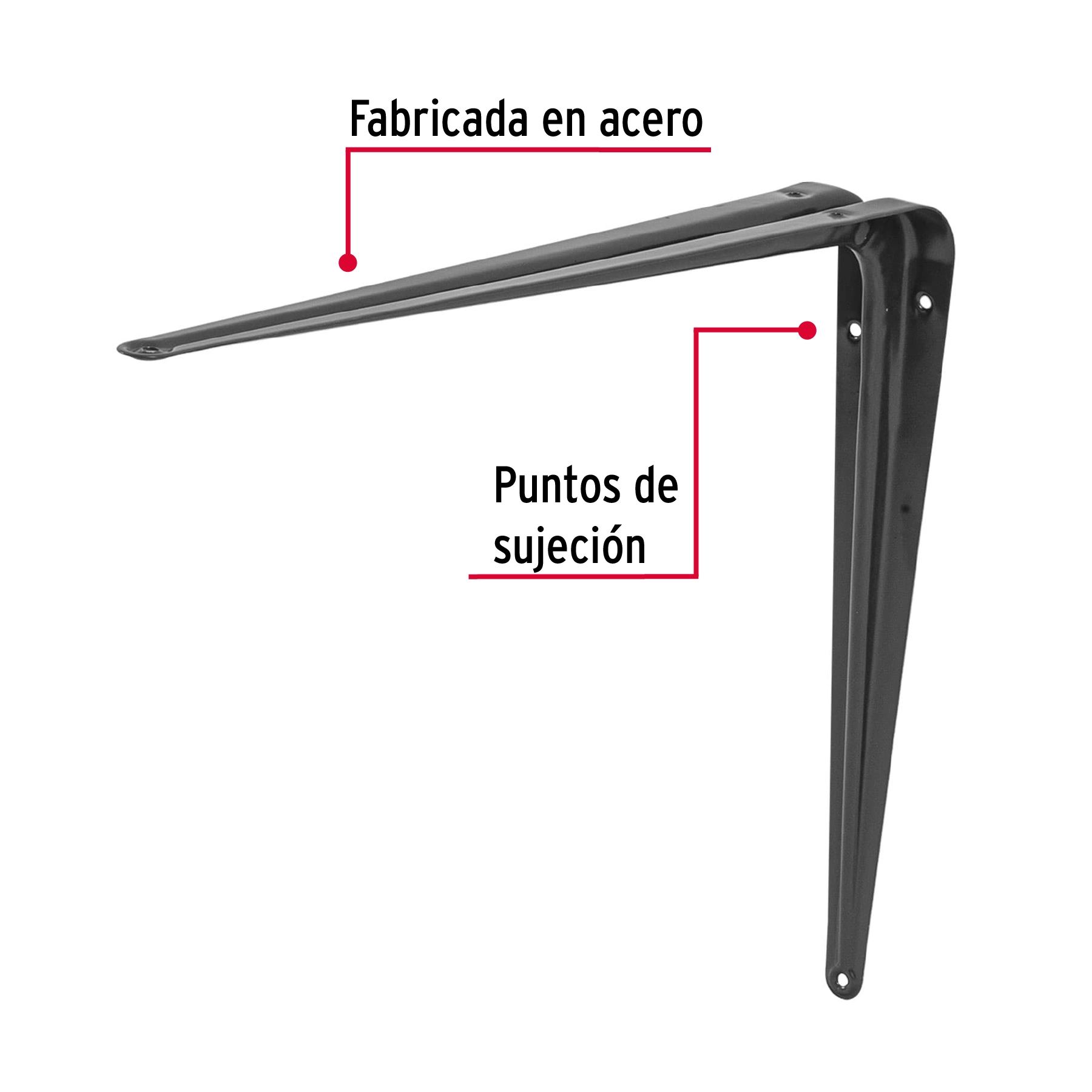 Ménsula de acero gris 12 x 14', FIERO